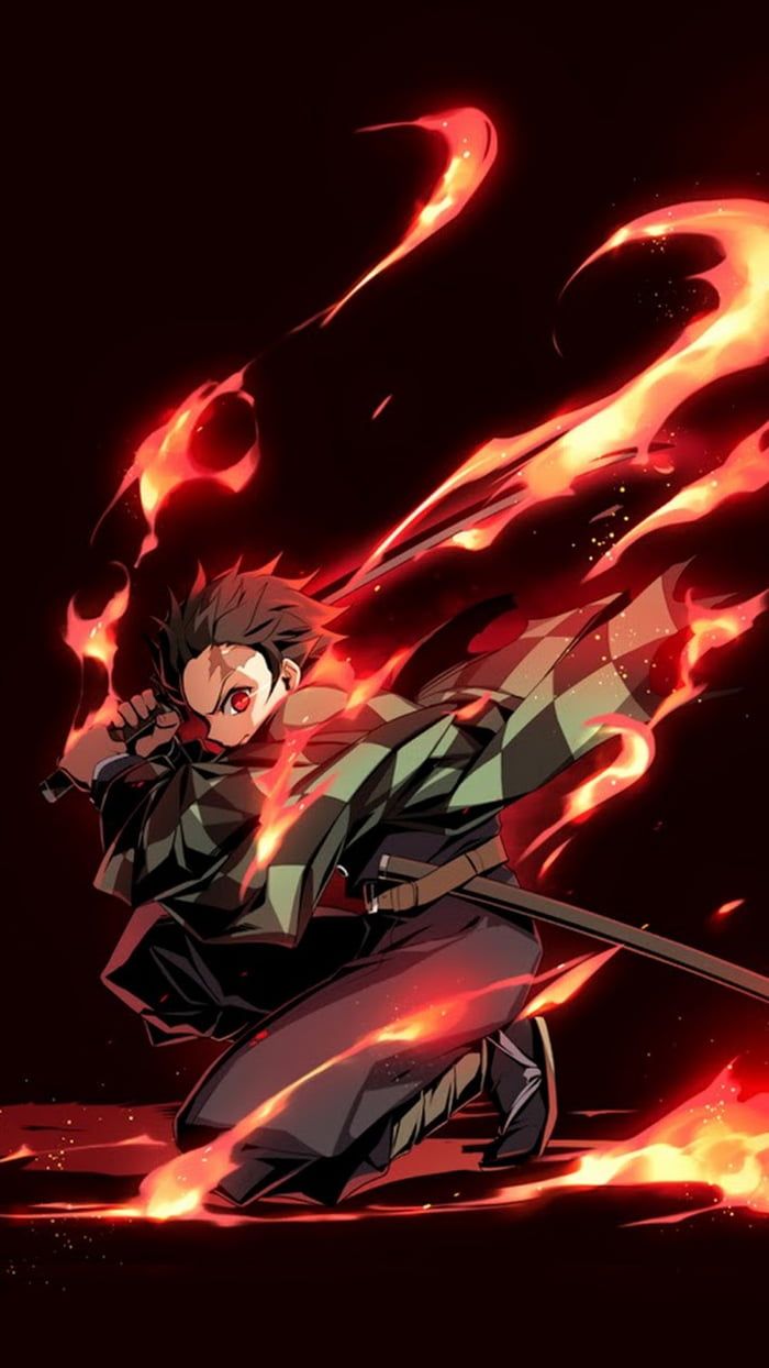 Kamado Tanjirou Dance of the fire god Wallpaper. Wallpaper HD anime, Otaku anime, Fotos de anime legais