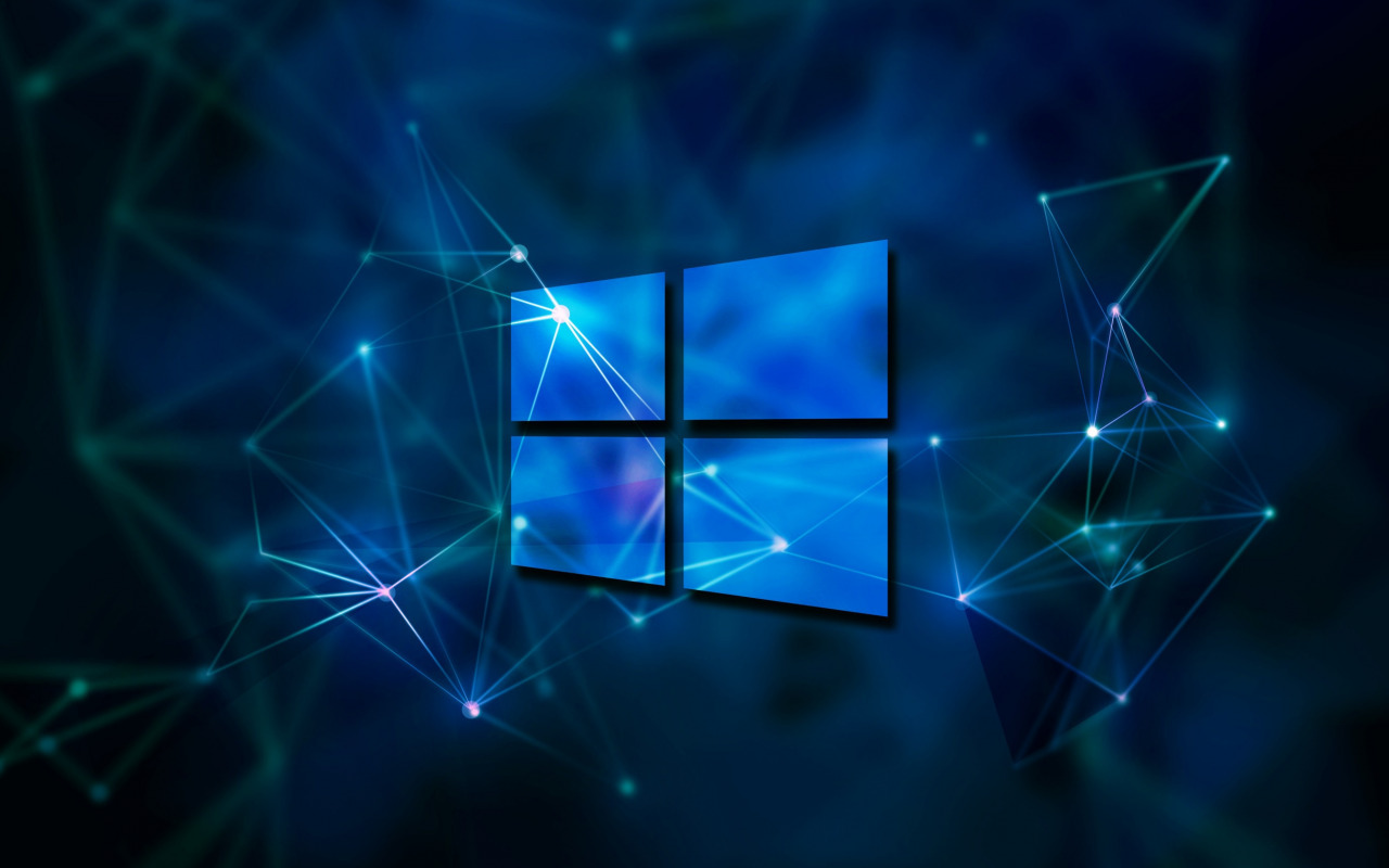 Download Wallpaper Windows, Blue Background, Windows 10, Section Hi Tech In Resolution 1280x800