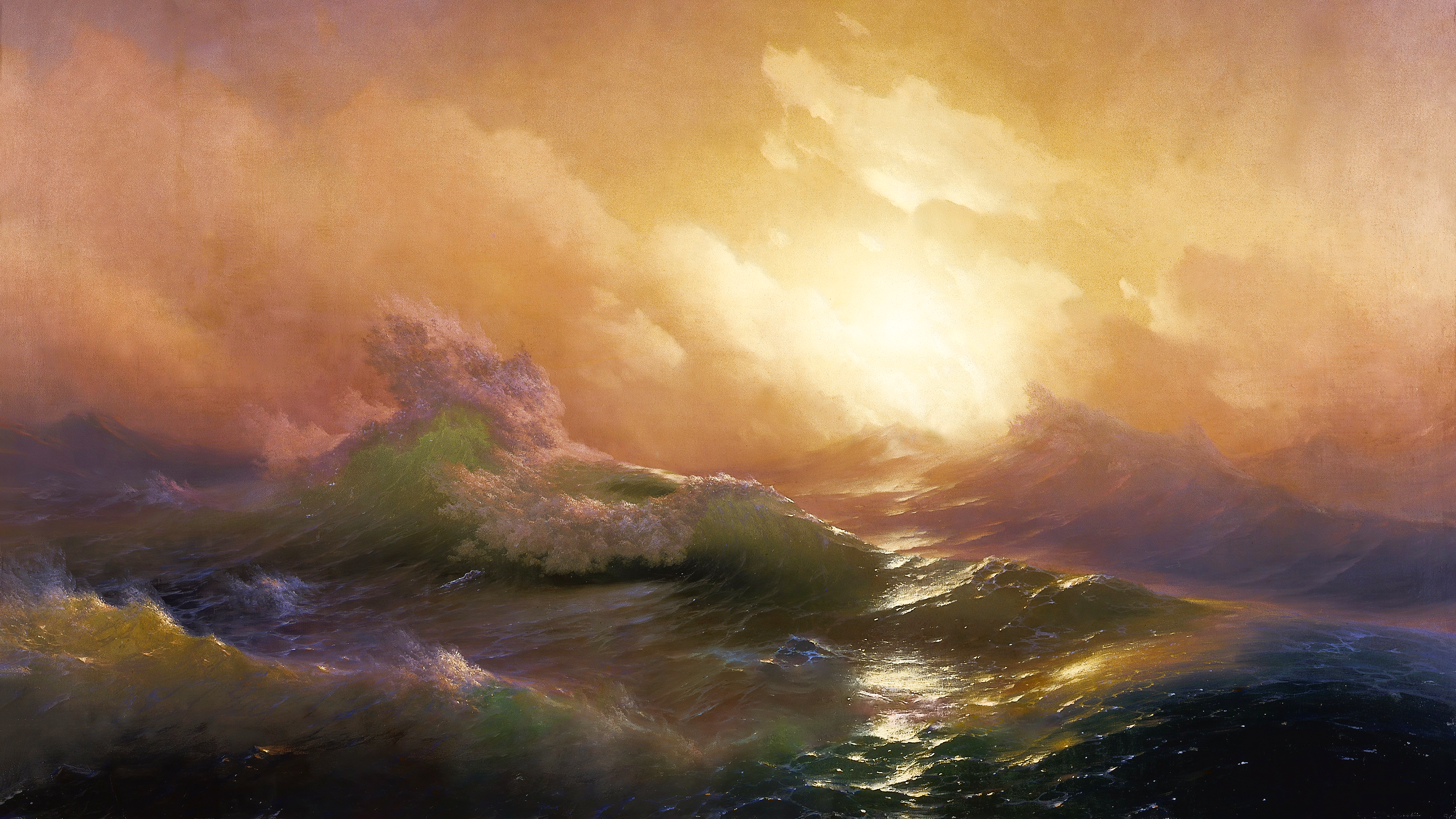 The Ninth Wave by Ivan Aivazovsky [3840x2160]