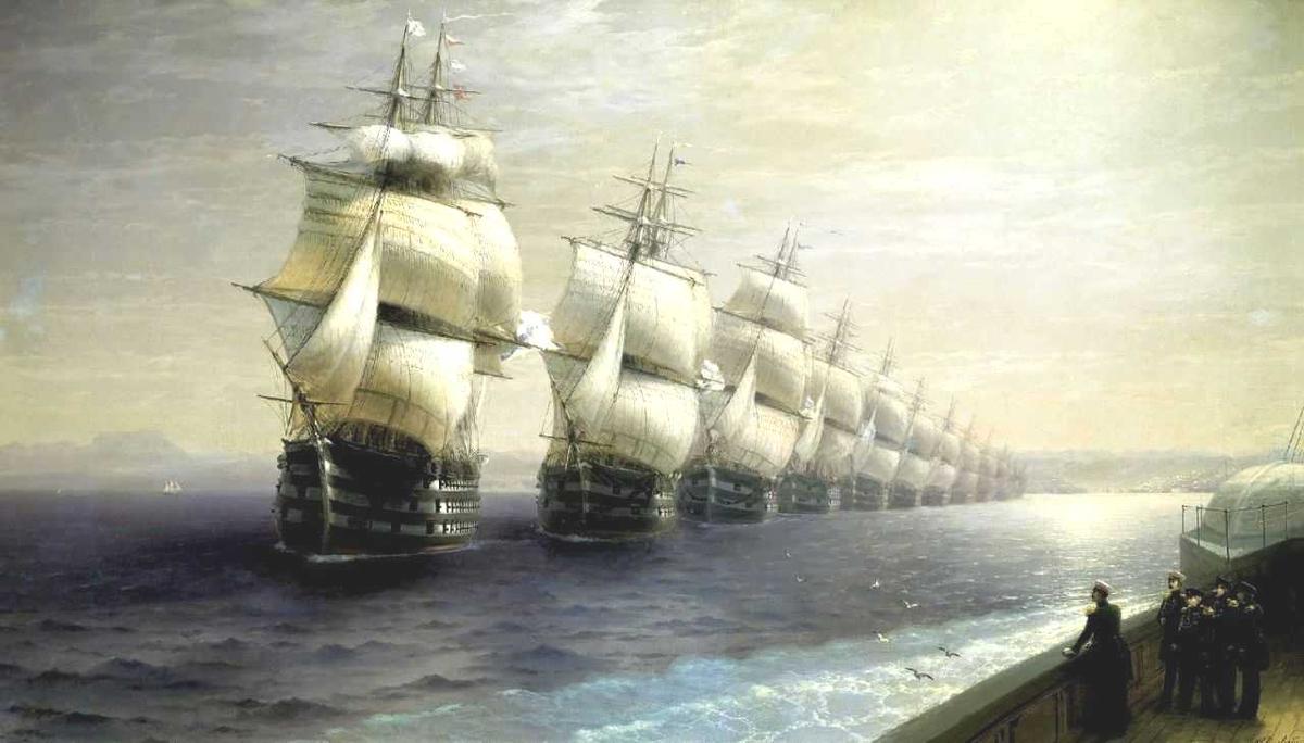 Artwork Replica. Parade Of The Black Sea Fleet In 1849 By Ivan Aivazovsky 1817 1900