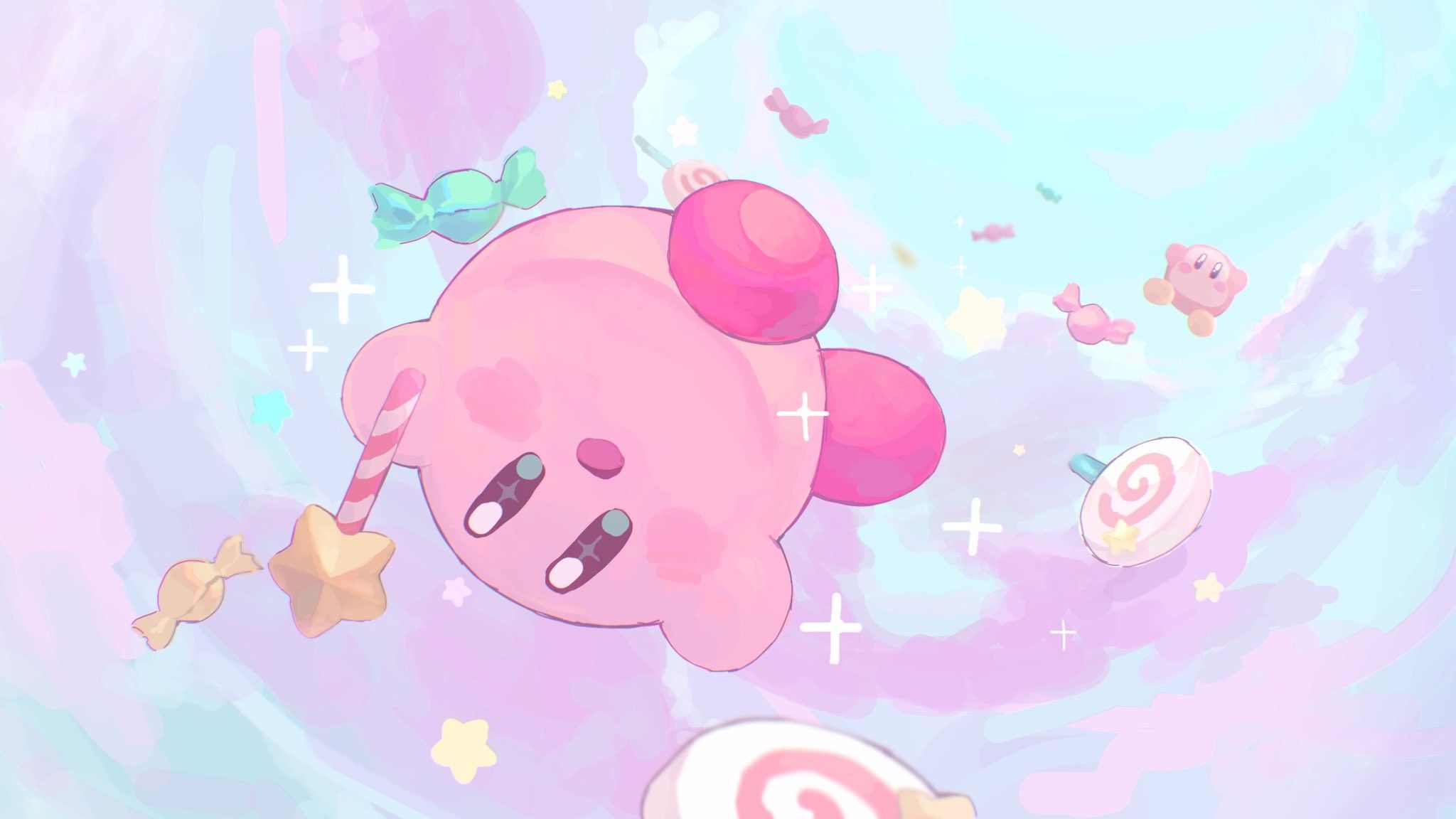 ⋗ Kirby. ೃ. Pink wallpaper anime, Cute laptop wallpaper, Pink wallpaper desktop