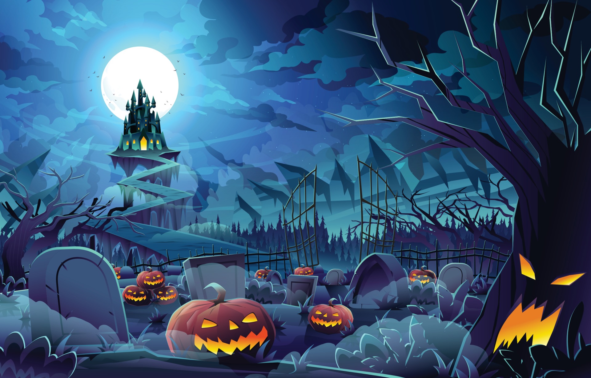 Halloween Wallpaper Vector Art, Icon, and Graphics for Free Download