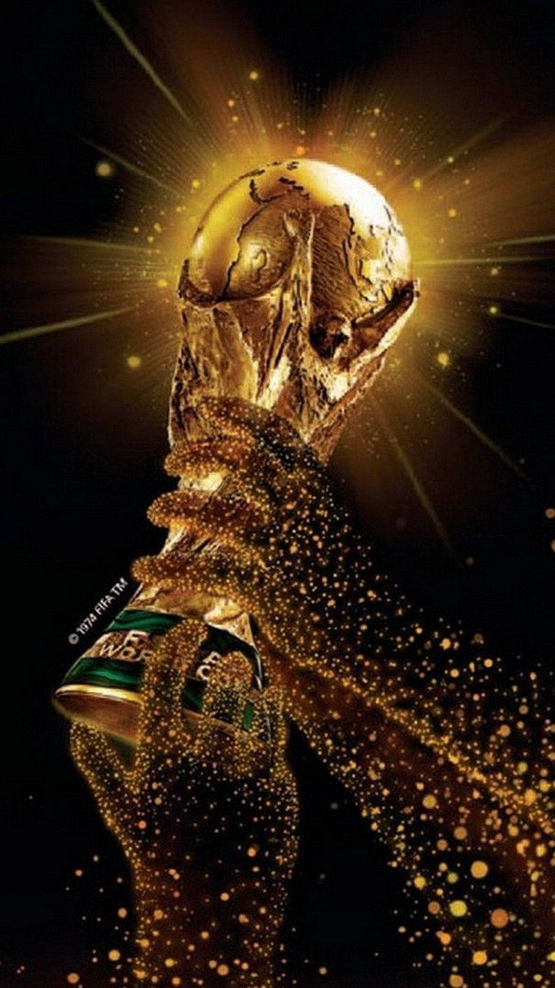 Download Bright Golden Trophy World Cup 2019 Wallpaper