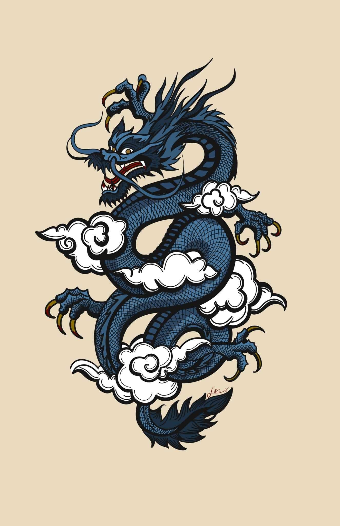 Tokyo Japan Dragon Wallpaper Discover more Aesthetic Japan Dragon, Dragon, Dragon Tattoo, Ja. Dragon tattoo wallpaper, Dragon wallpaper iphone, Blue dragon tattoo