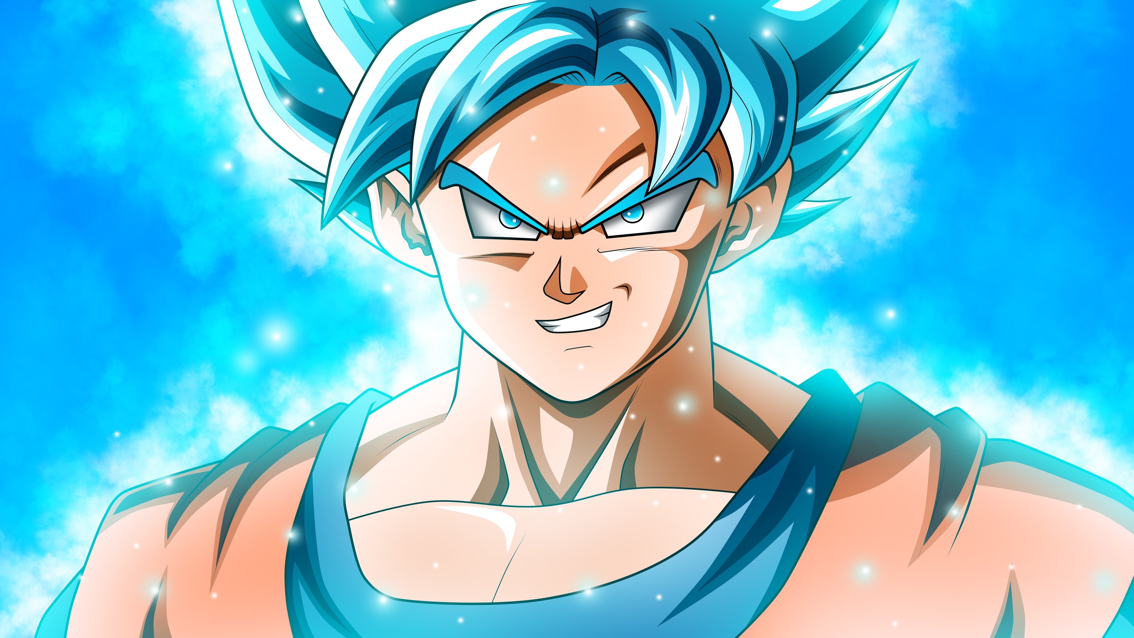 Goku Super Saiyan Blue from Dragon Ball Super Anime Wallpaper 8k Ultra HD