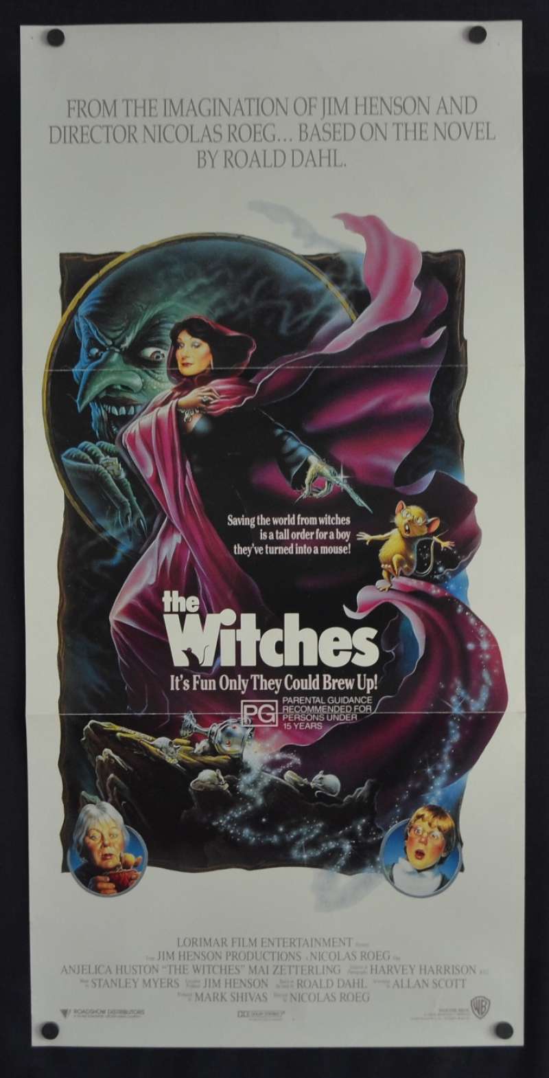 All About Movies Witches Poster Original Daybill 1990 Anjelica Huston Roald Dahl
