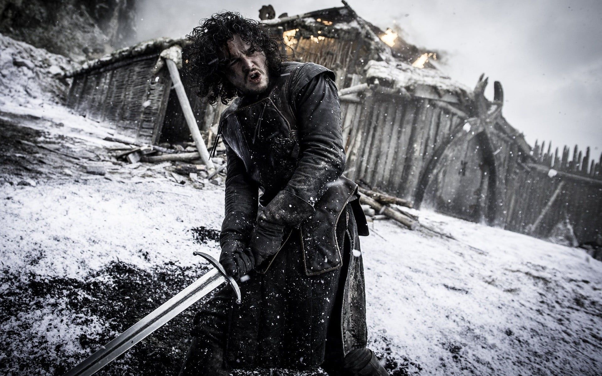 John Snow of Game of Thrones Jon Snow Kit Harington Game of Thrones #sword #snow curly hair #TV #men #actor P #wallpaper. Kit harington, John snow, Jon snow