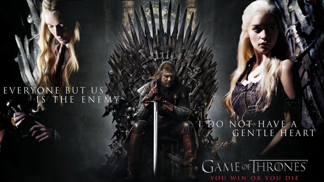 Game of Thrones Daenerys Targaryen Blonde Emilia Clarke Sean Bean Ned Stark Throne Sword wallpaperx1080