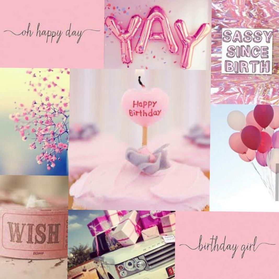 Birthday collage. Birthday collage, Happy birthday wishes, Pink birthday
