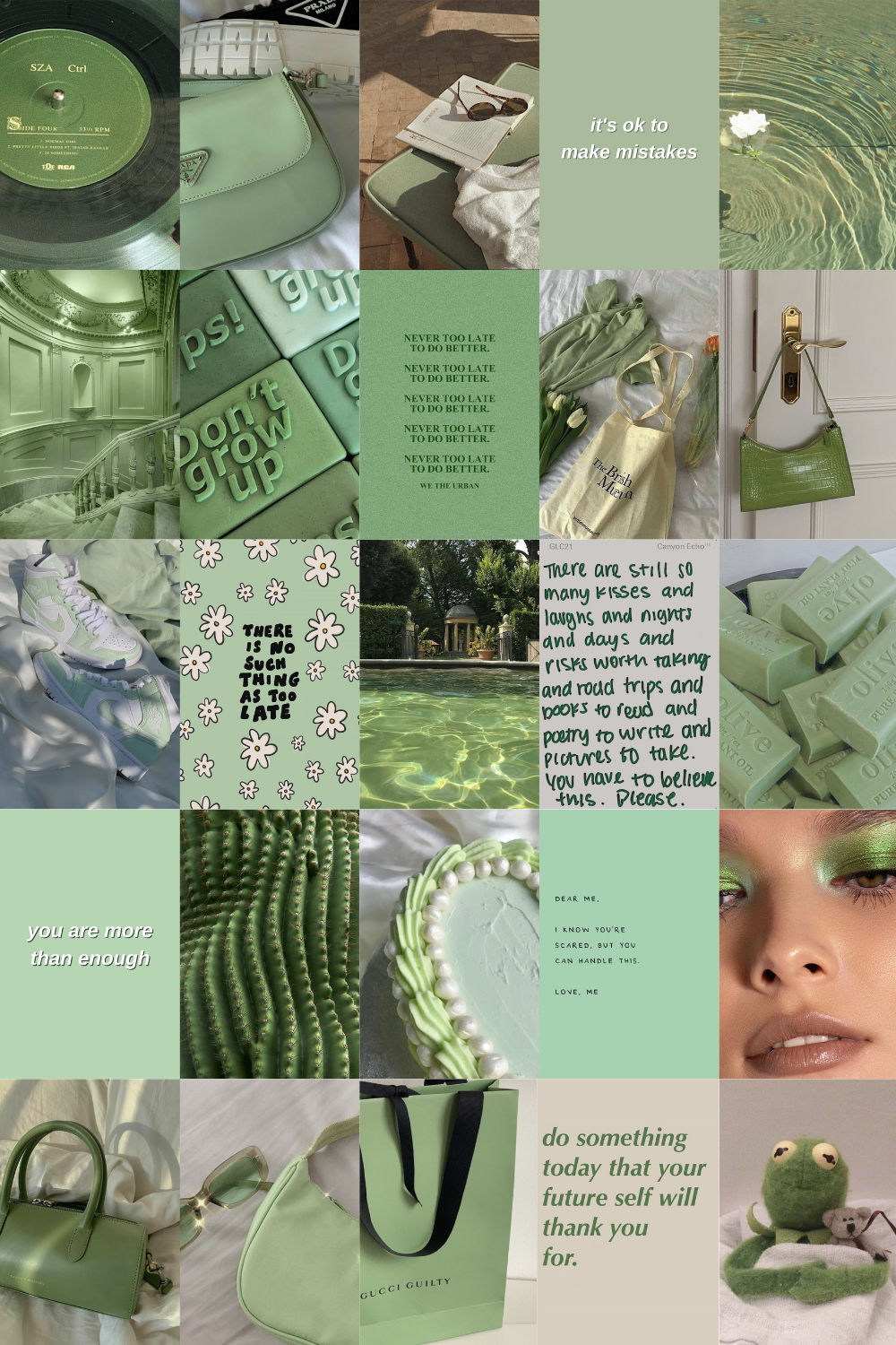 sage green collage kit