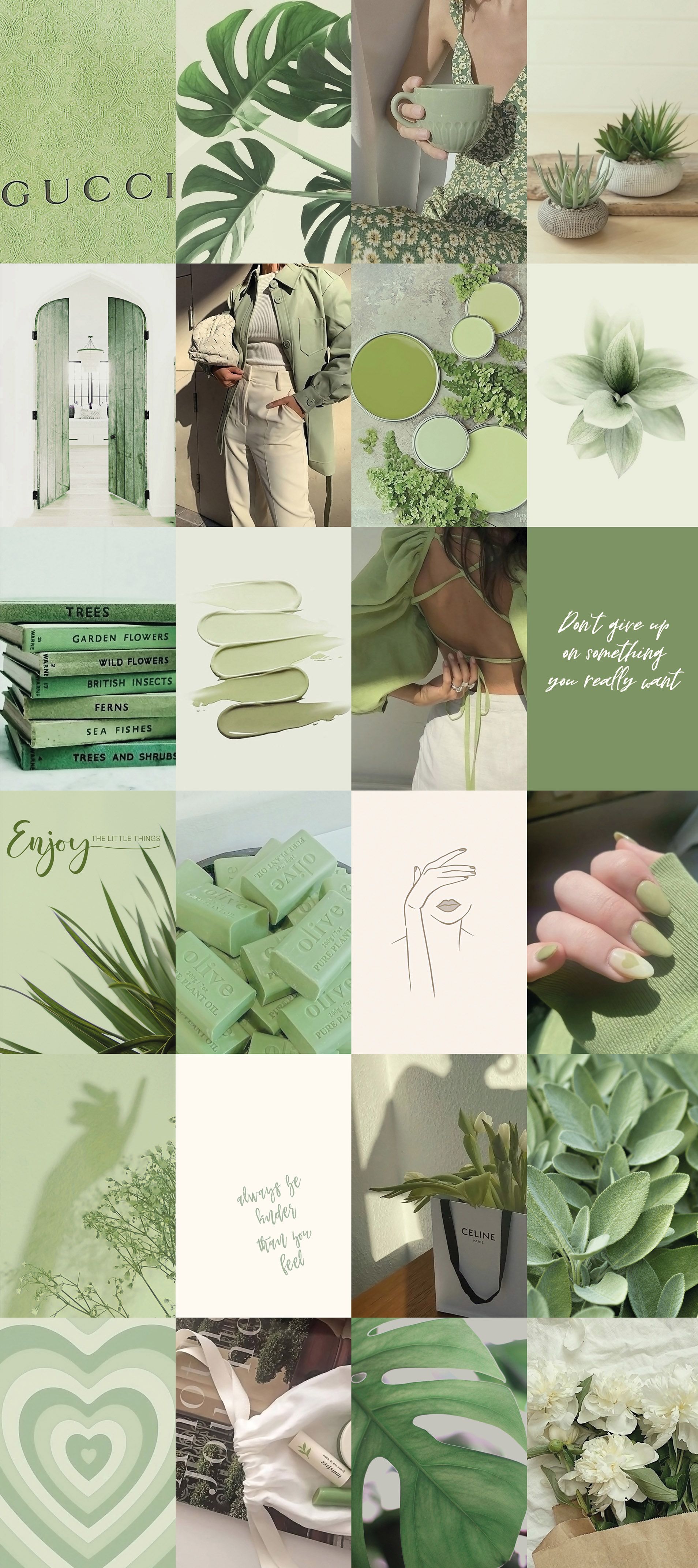 Green Preppy Collage Wallpapers - Wallpaper Cave