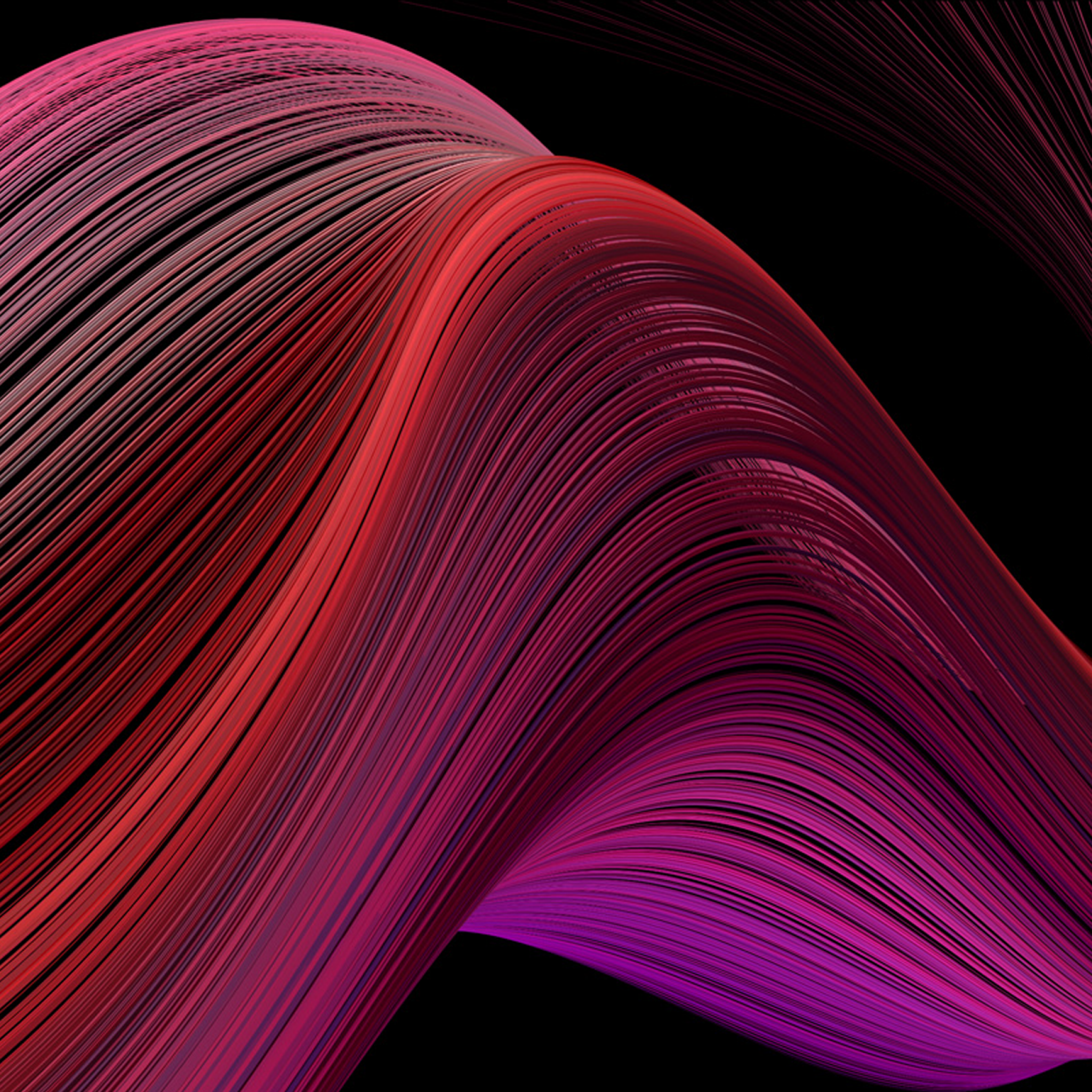 MacBook Air Wallpaper 4K, Retina, 2020, Waves, Red, HD, Abstract