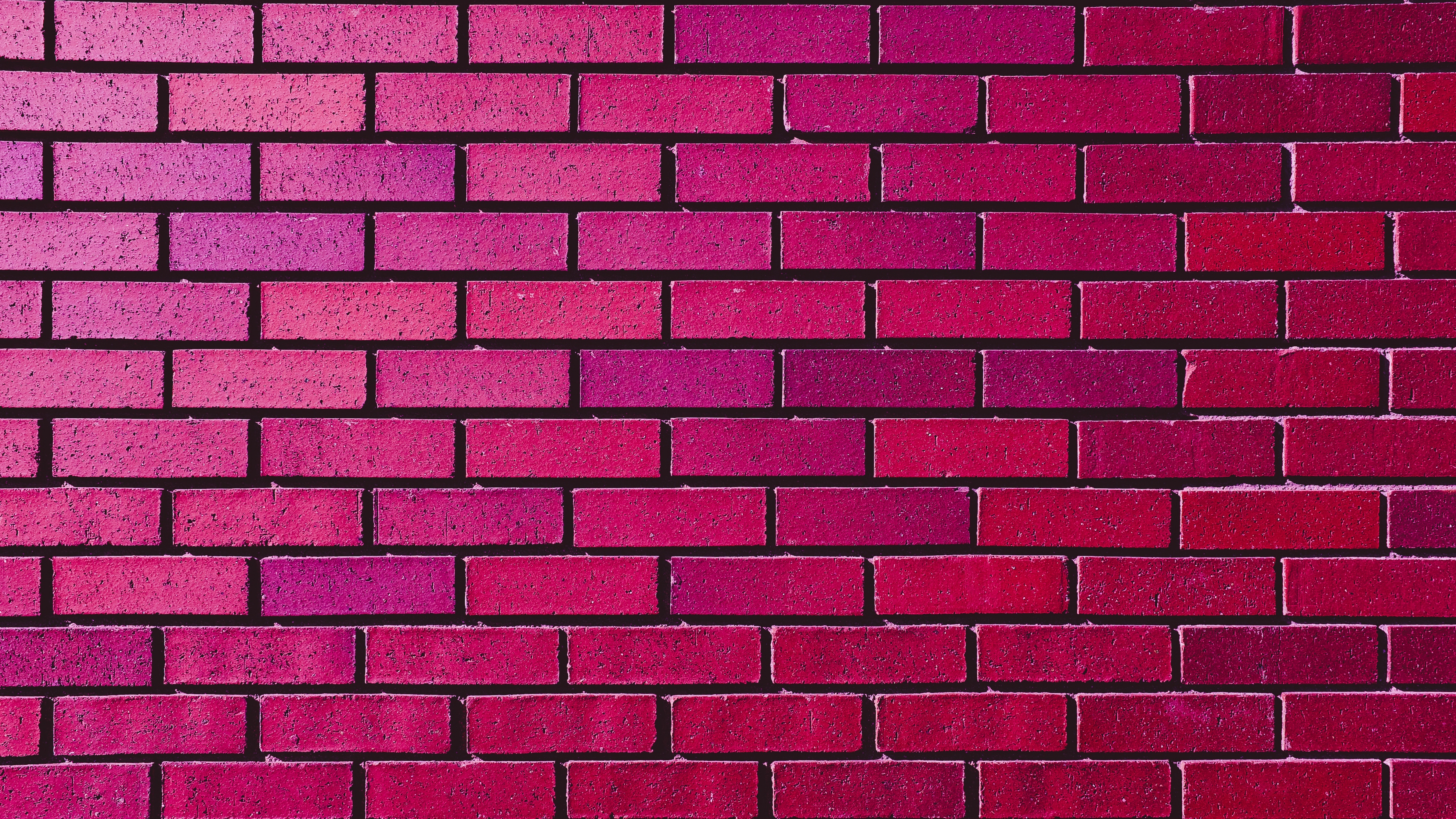 Brick wall Wallpaper 4K, Magenta, Red, Bricks, Bright, Gradients, 5K, Photography
