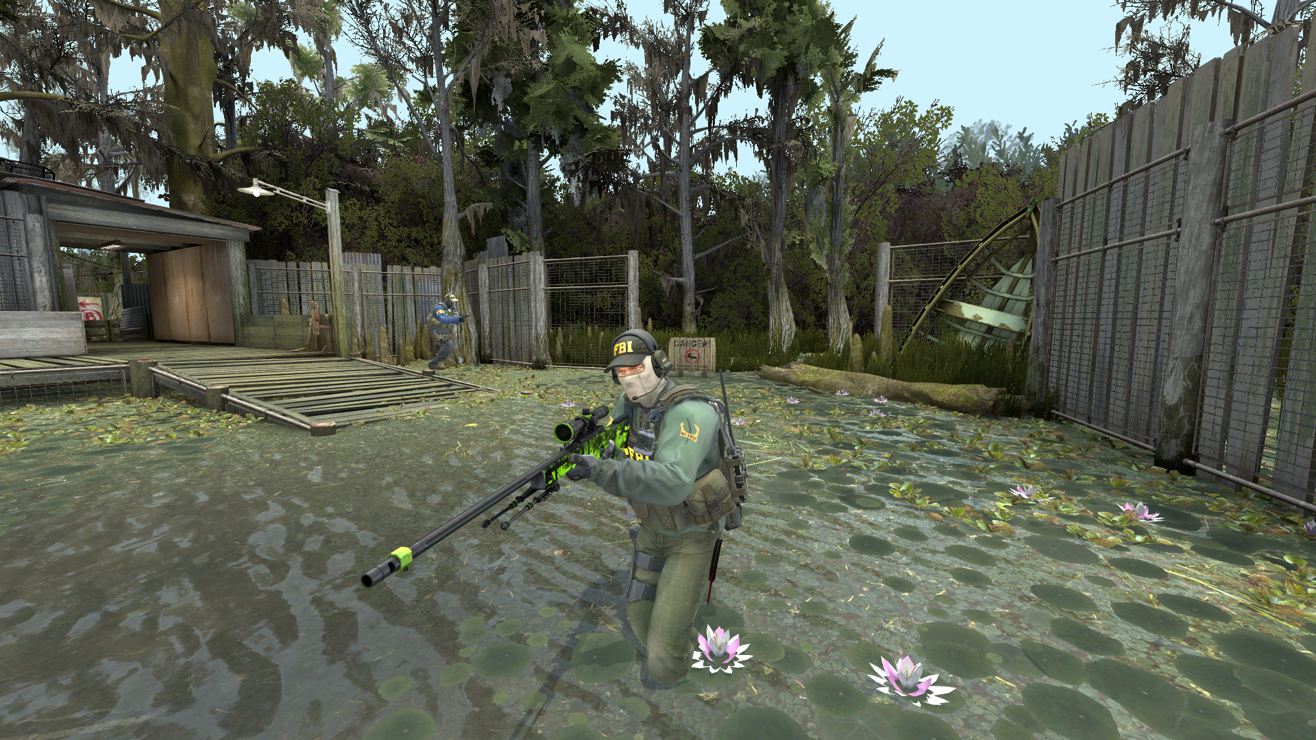 The FBI Swat Agent blends in ridiculously well on Swamp