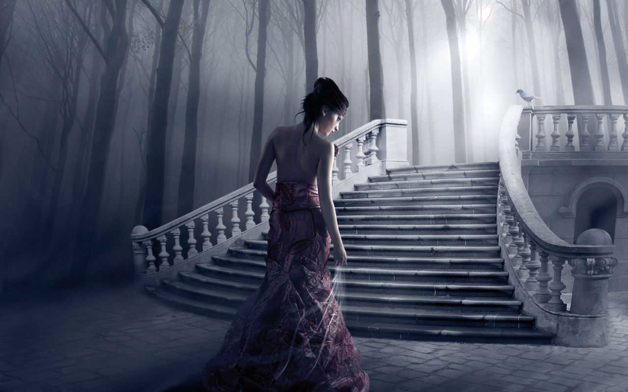 A girl in a dark garden Desktop wallpaper 1280x800. Fantasy girl, Gothic wallpaper, Girl wallpaper