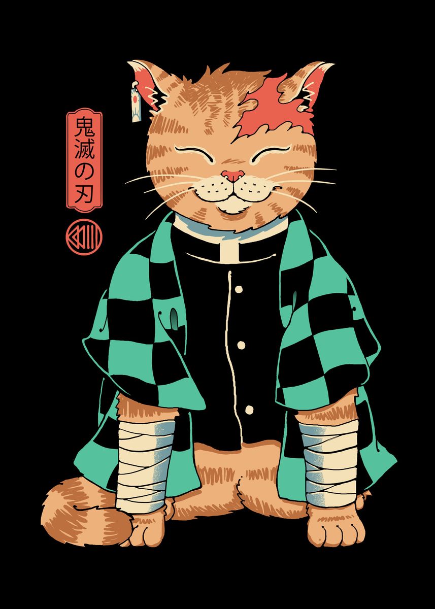Shinobu Cat Vinyl Sticker – untoastedart.com
