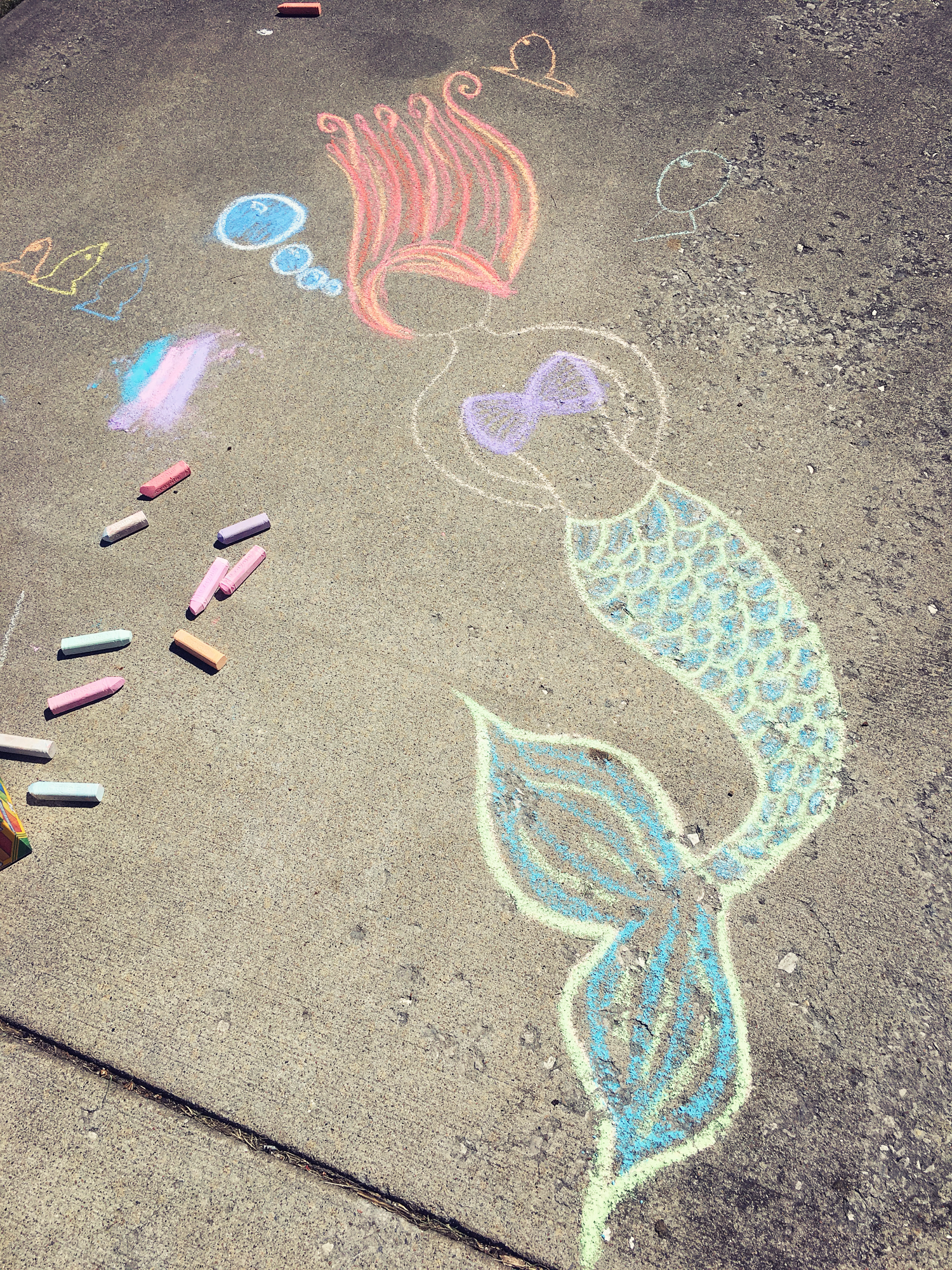 Mermaid Sidewalk Chalk. Fun chalk art, Sidewalk art, Sidewalk chalk art