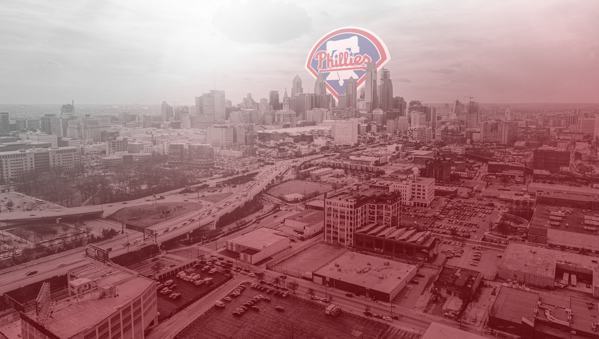Phillies background I made with Philadelphia skyline