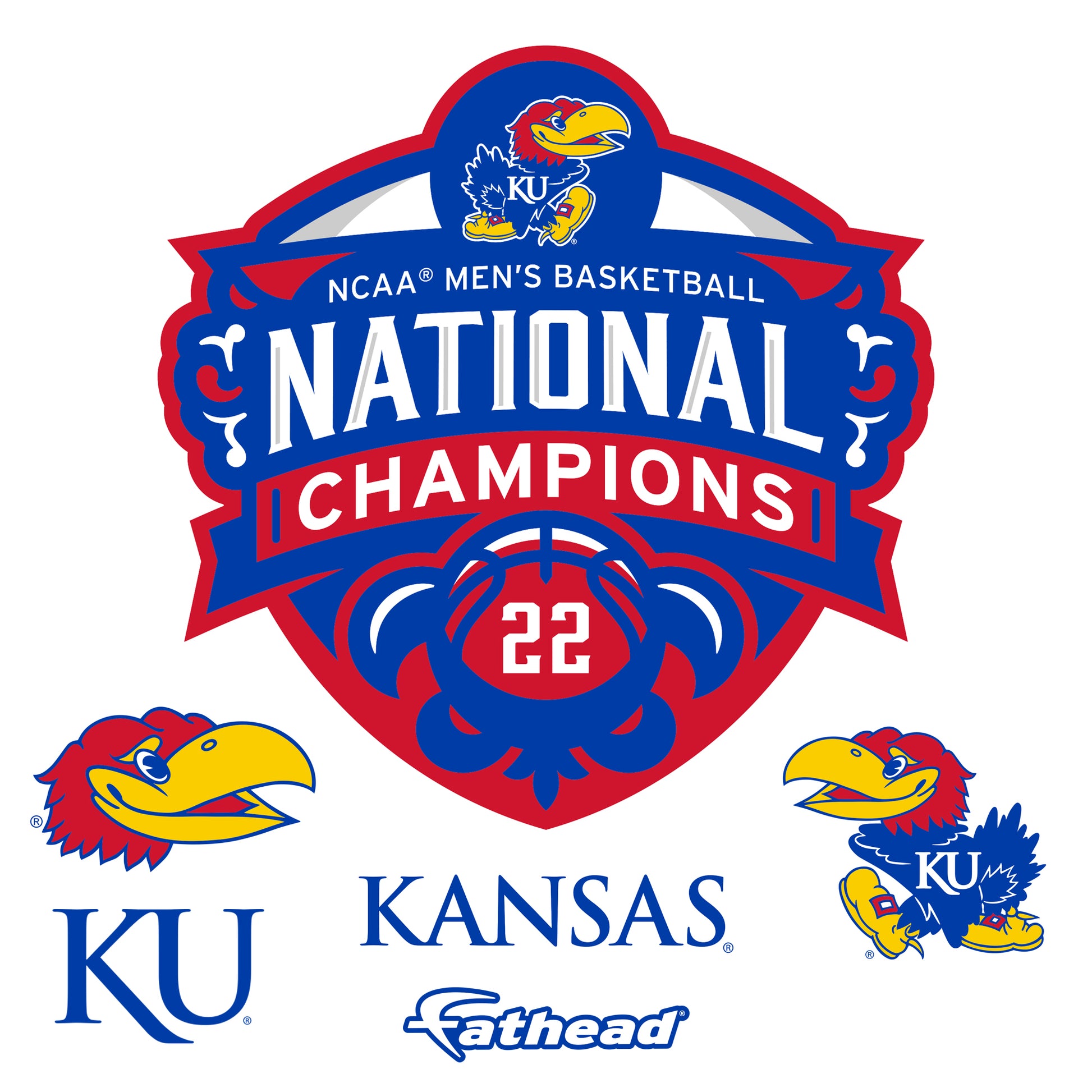 Kansas Jayhawks: 2022 Basketball Champions Logo Licensed