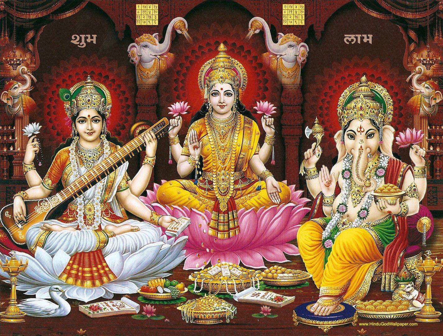 Laxmi Ganesh Saraswati Wallpaper & Background Beautiful Best Available For Download Laxmi Ganesh Saraswati Photo Free On Zicxa.com Image