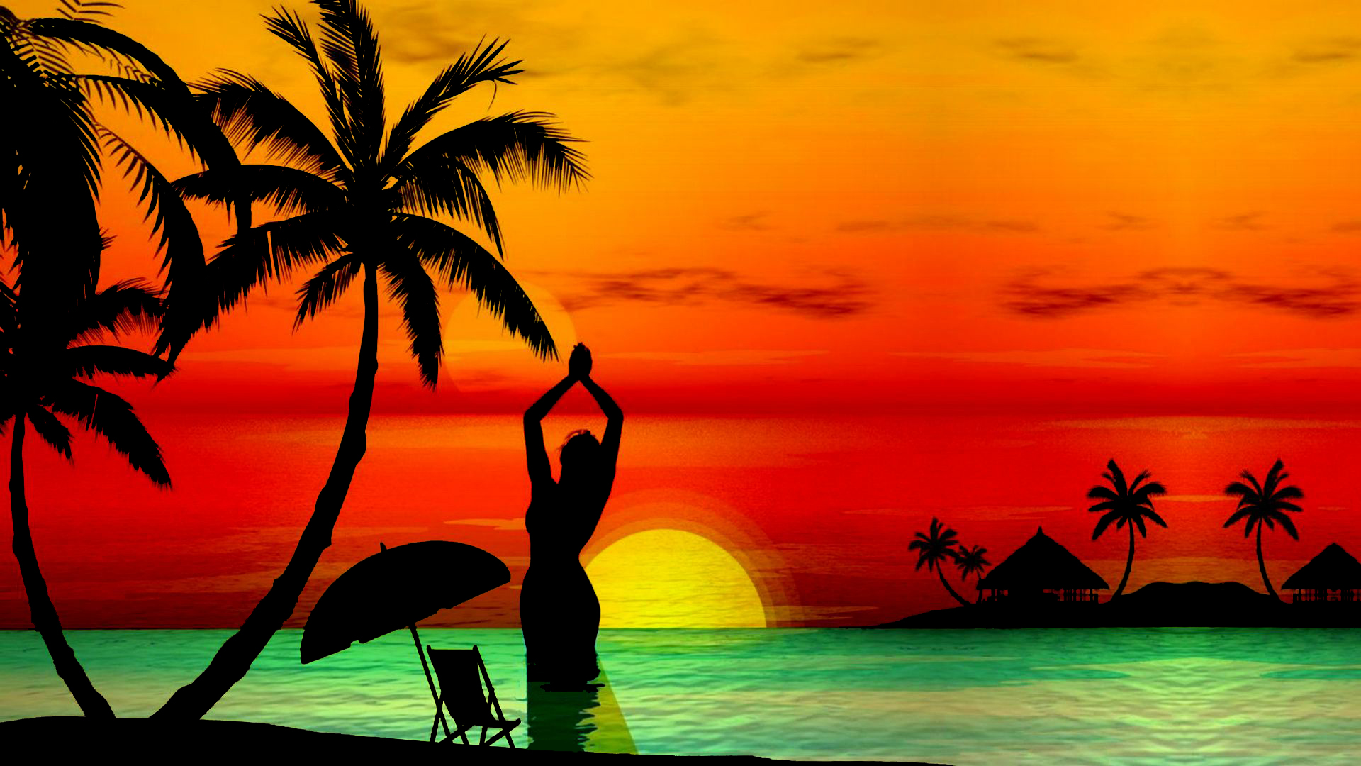 Free Download Sunset Beaches Background