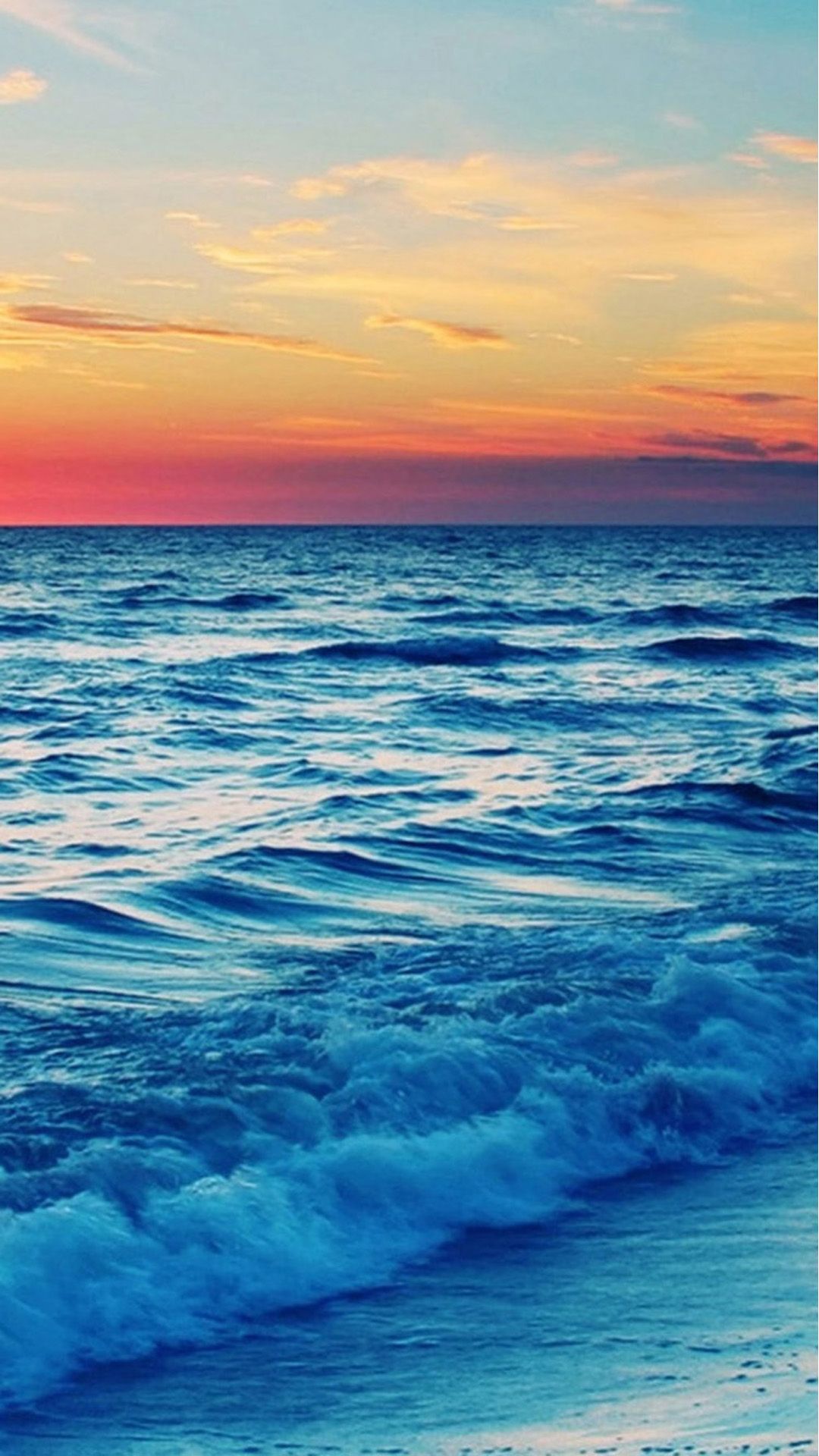 Nature Sunset Sea Wave Landscape #iPhone #plus #wallpaper. Sunset wallpaper, Phone wallpaper tumblr, Sunset sea
