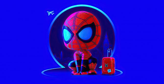 Wallpaper Spider Man With Suitcase, Fan Art, 2020 Desktop Wallpaper, HD Image, Picture, Background, D4567e