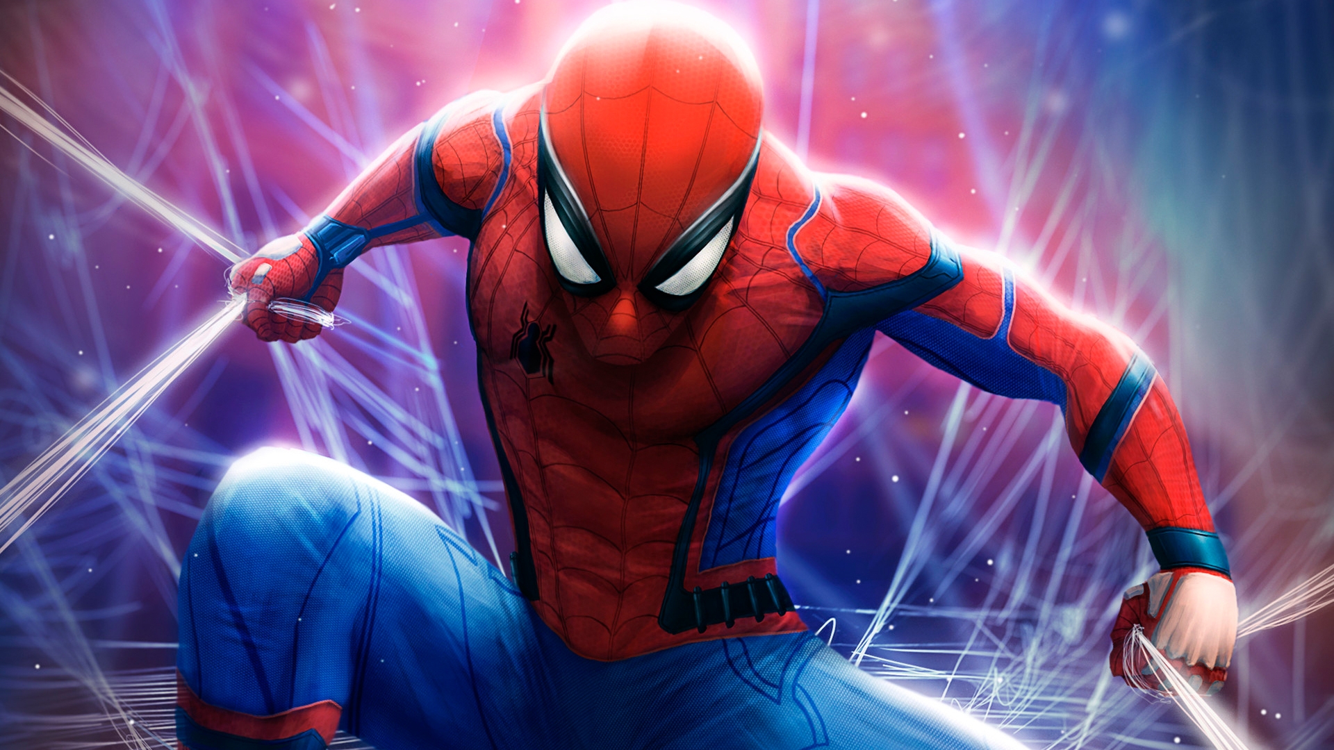 Download 1920x1080 Amazing Spider Man, Web, Fan Art Wallpaper For Widescreen