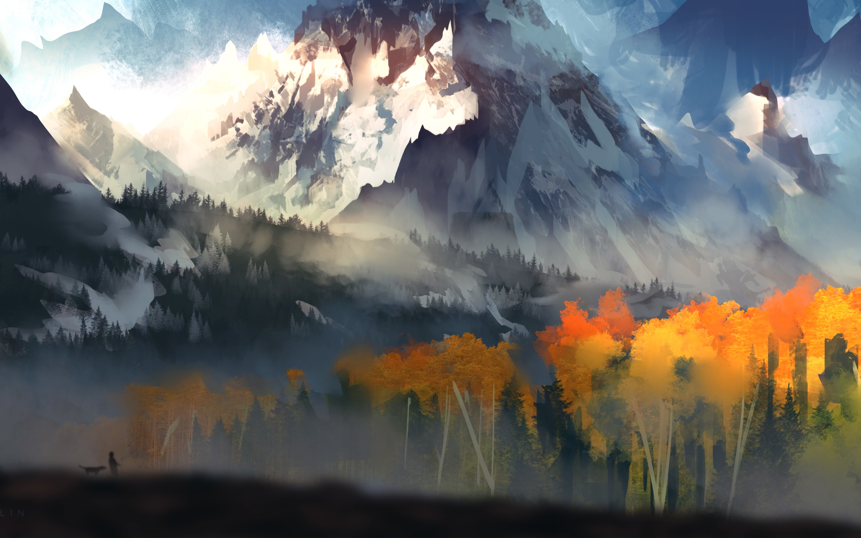 Wallpaper 4k Landscape Scenery Moutain Autumn Digital Art 5k Wallpaper