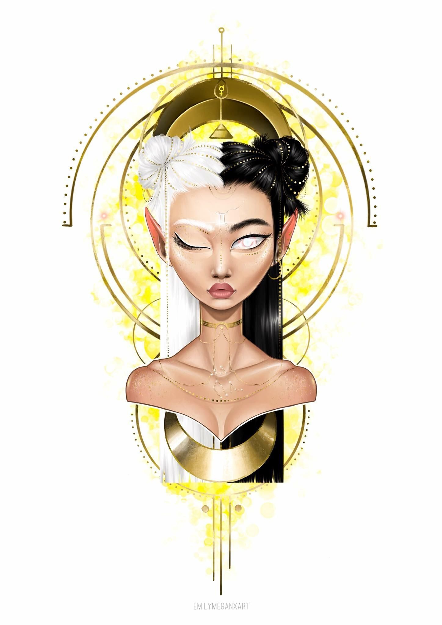 Gemini 8x12 digital painting. Gemini art, Gemini wallpaper, Zodiac art