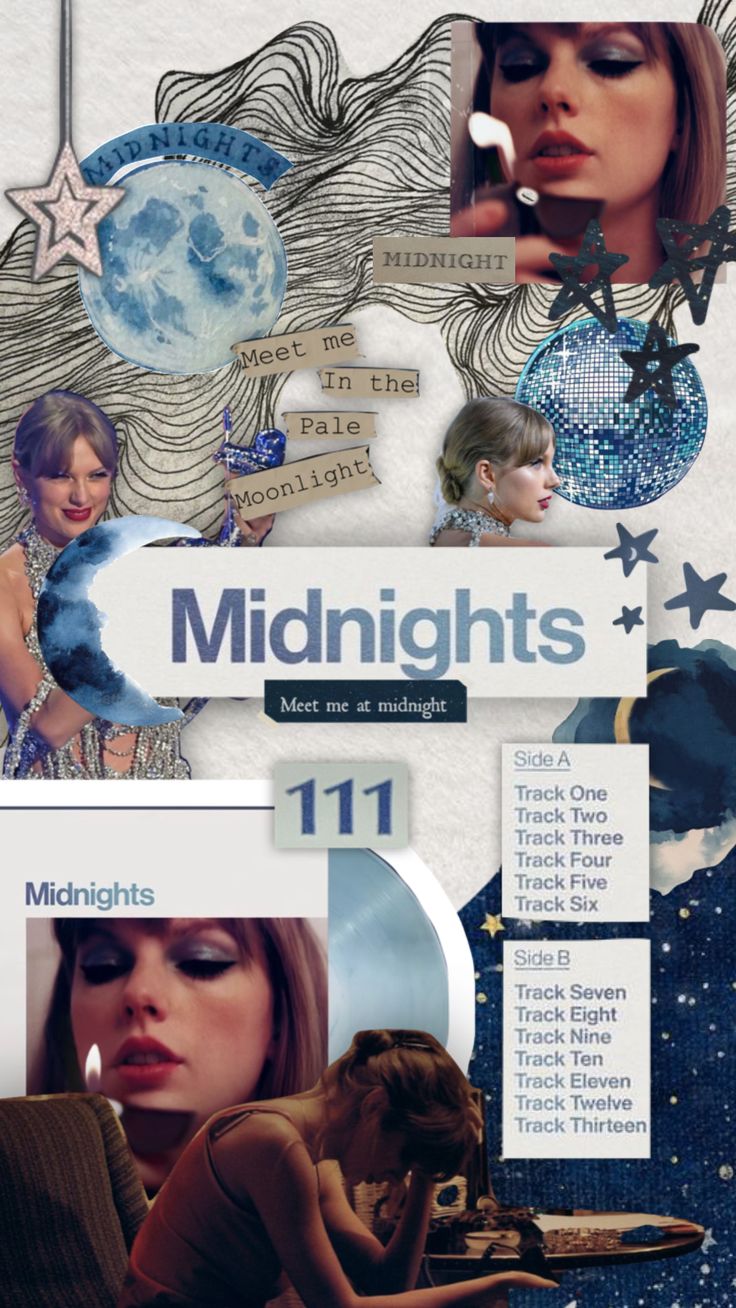 moon stars midnight midnights taylorswift midnightstaylorswift  moodboard collage in 2023  Taylor swift wallpaper Pretty wallpapers  Art journal therapy
