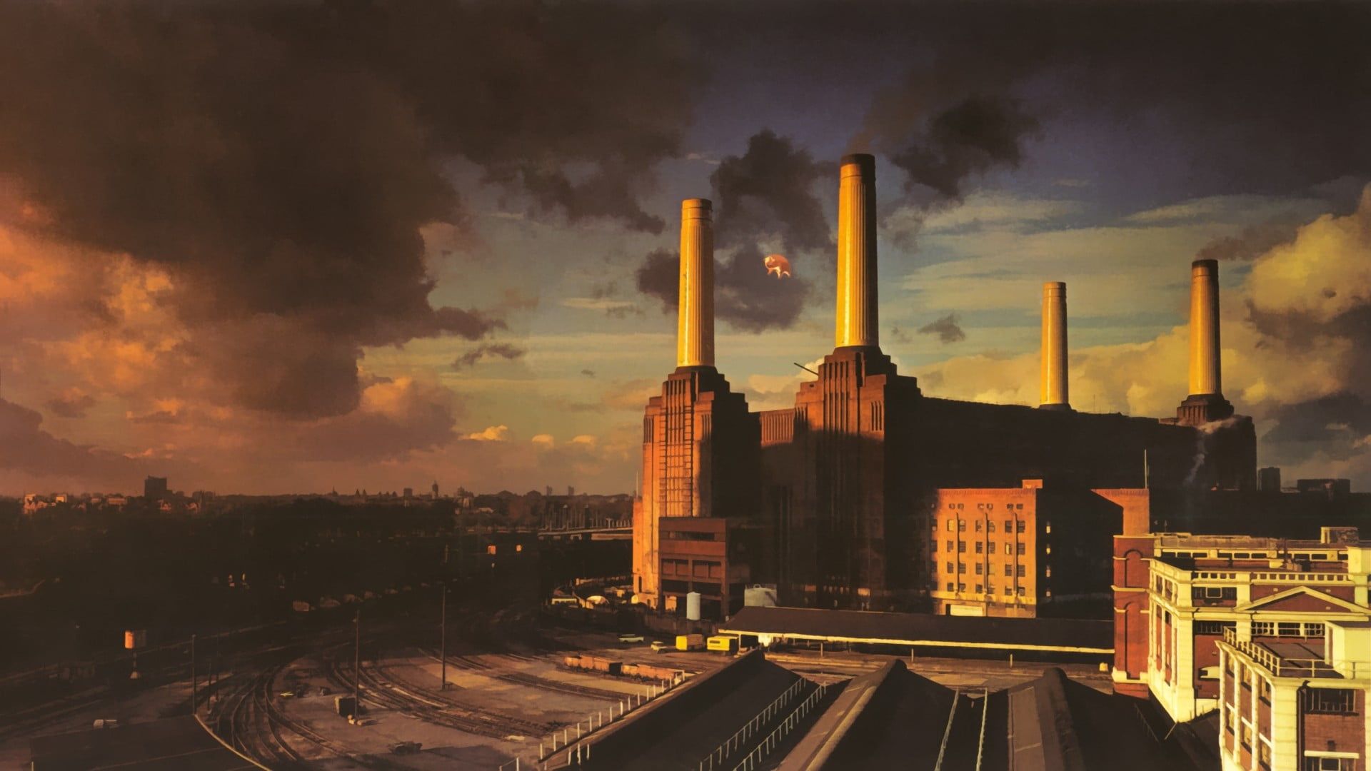 brown industrial bulding Pink Floyd Battersea Power Station #Battersea album covers P #wallpaper #hdwal. Pink floyd animals, Pink floyd wallpaper, Pink floyd