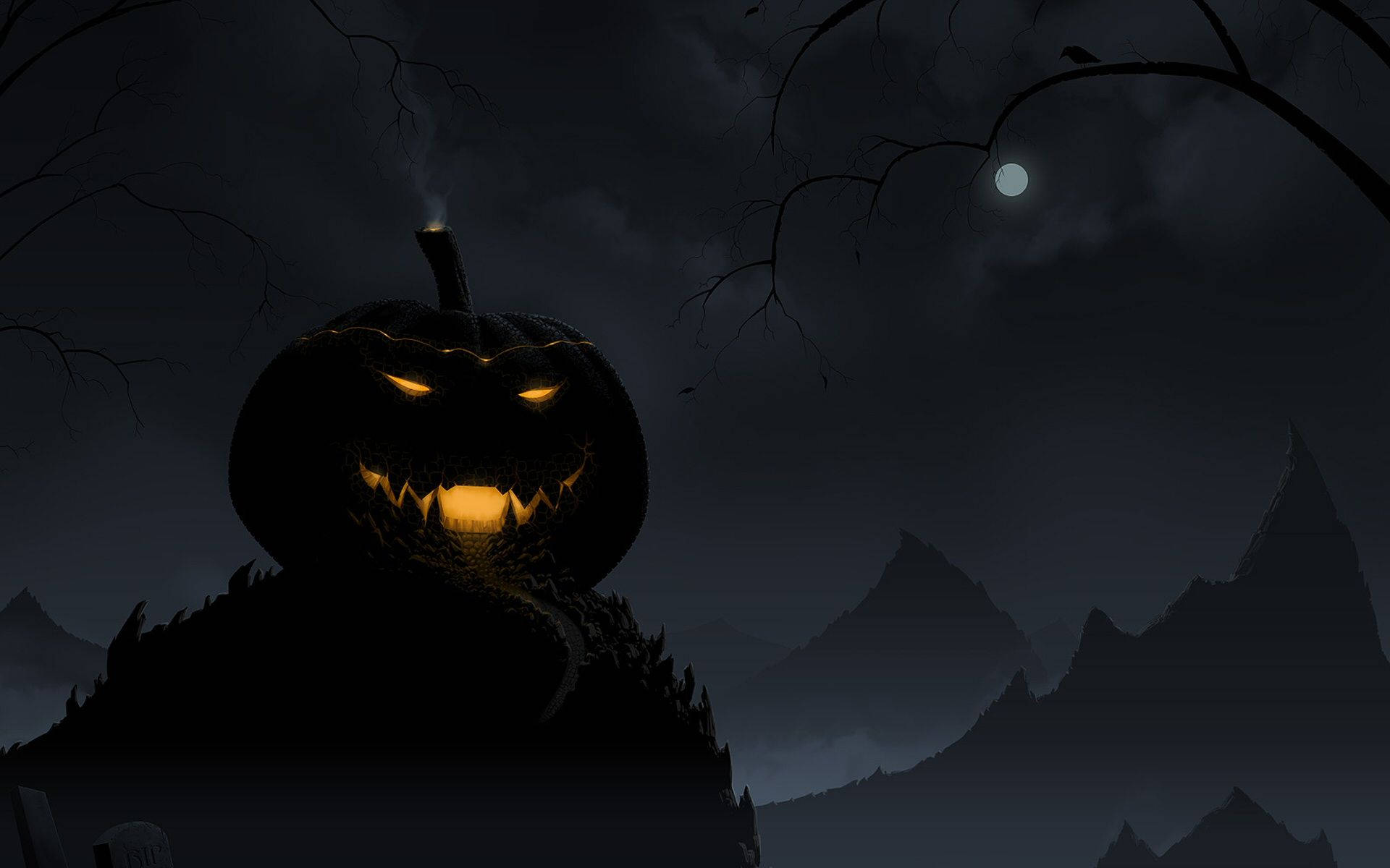 Download Scary Halloween Pumpkin House Wallpaper