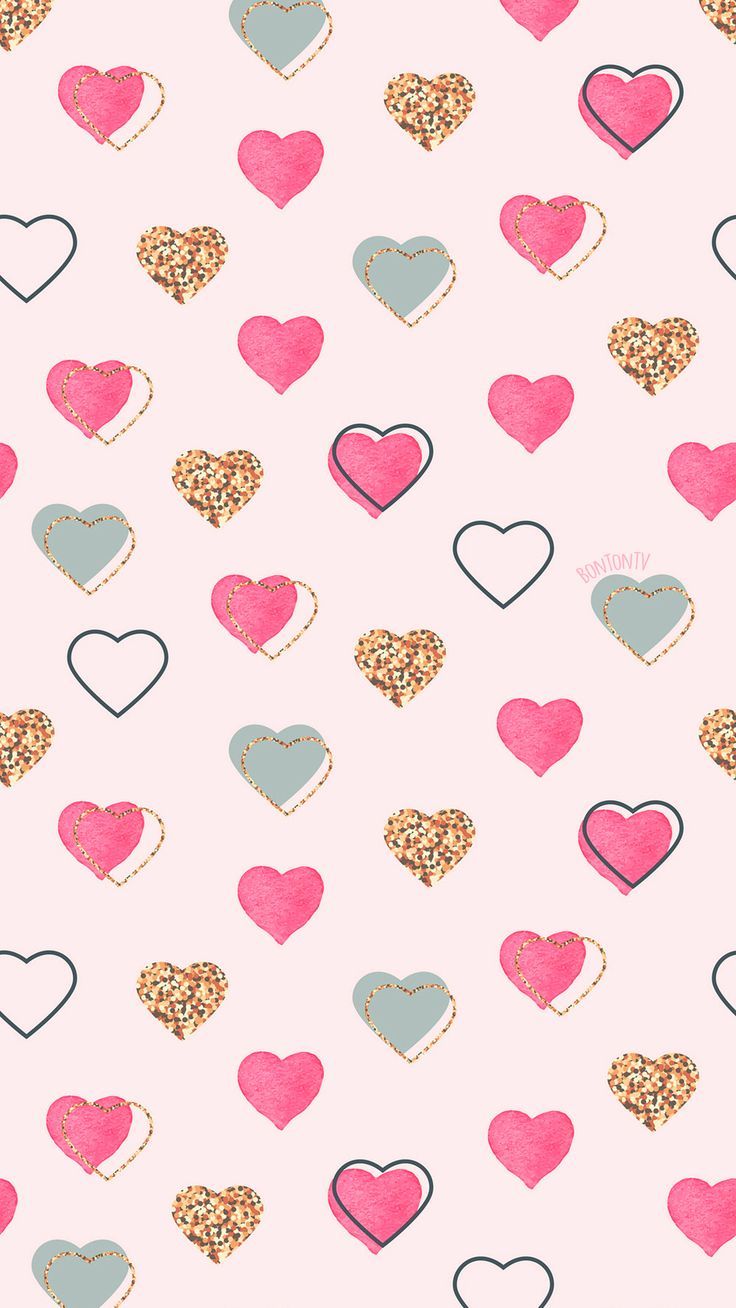 Girl Pastel Hearts Wallpaper