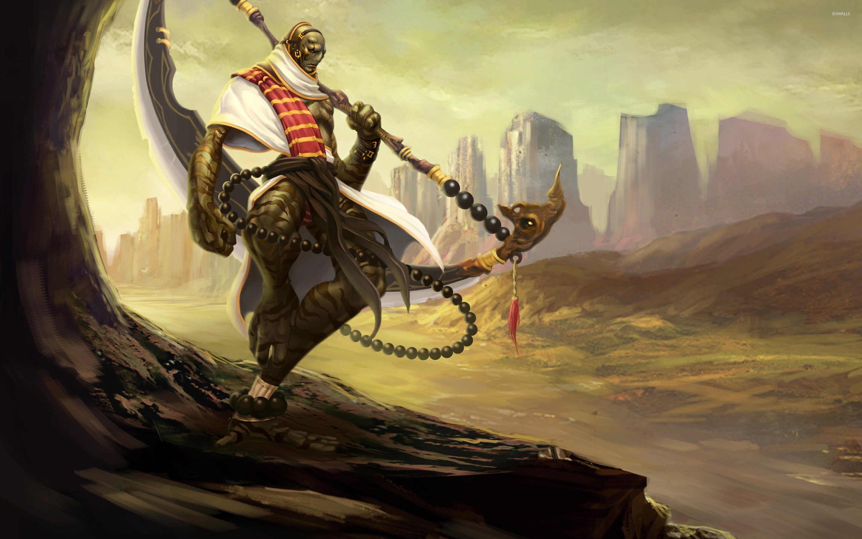 Warrior creature in the desert wallpaper wallpaper