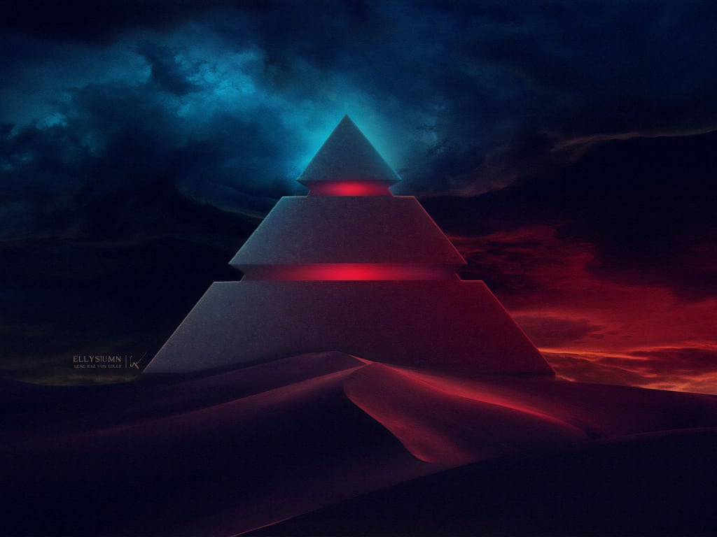Wallpaper desert, pyramid, fantasy, dark, art desktop wallpaper, HD image, picture, background, ff9a9b