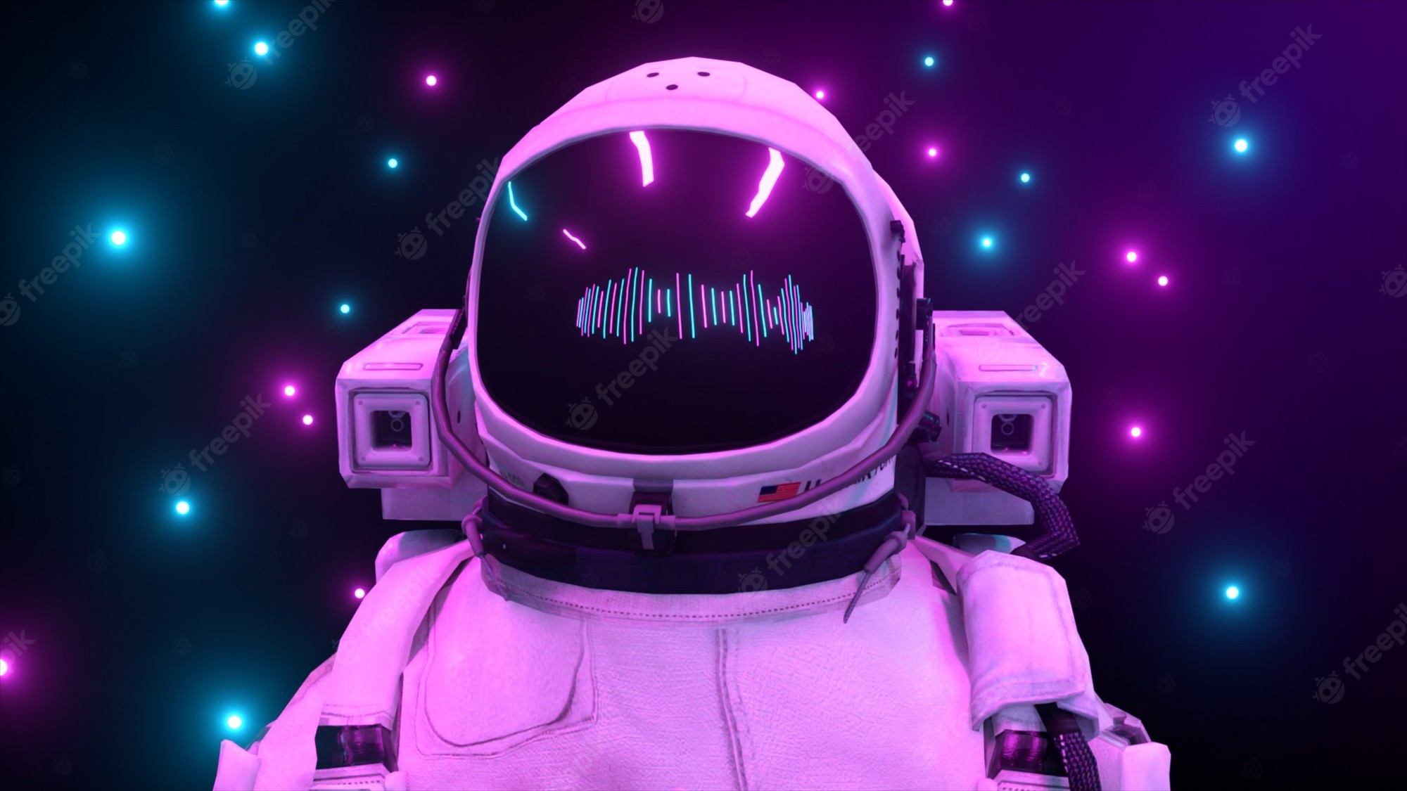 Neon astronaut Image. Free Vectors, & PSD