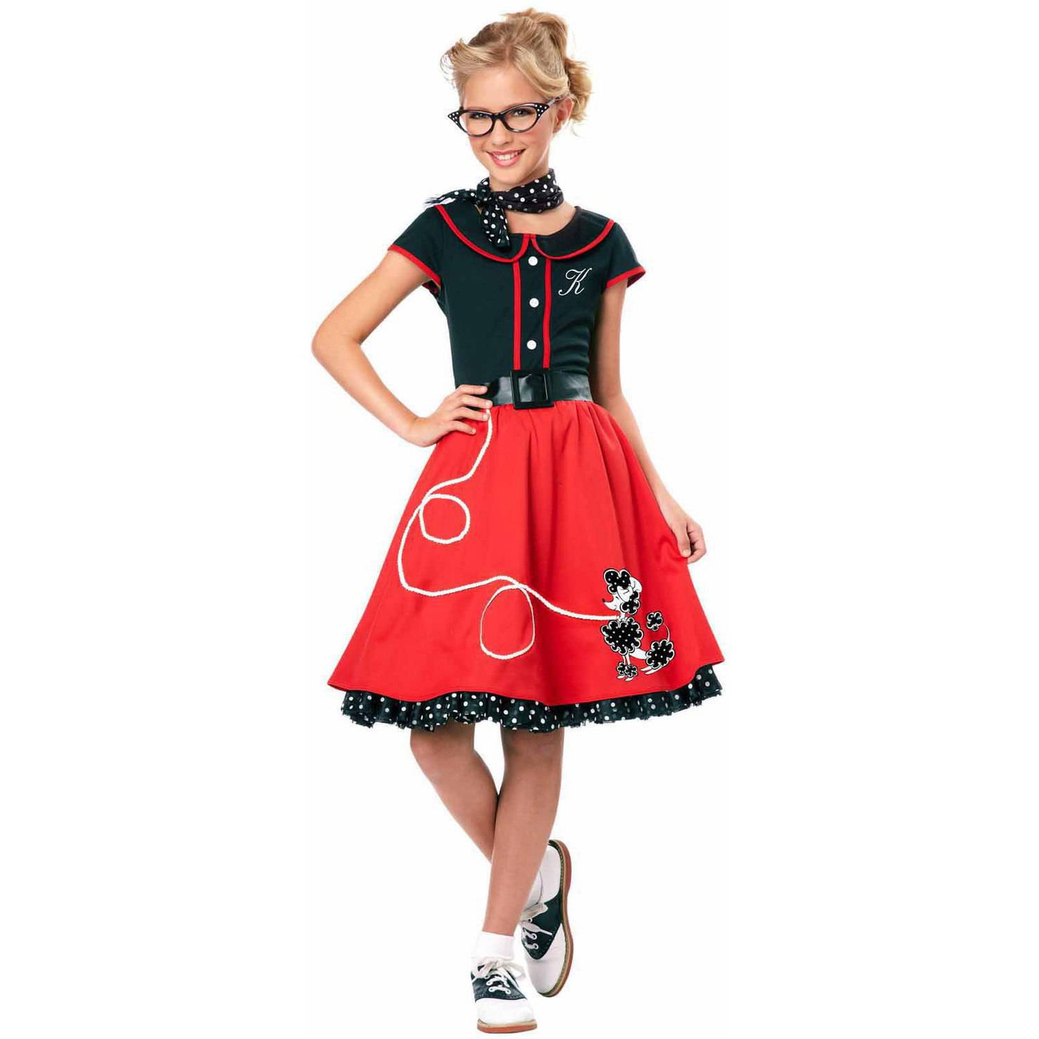 50's Sweetheart Girl's Halloween Fancy Dress Costume For Child, S