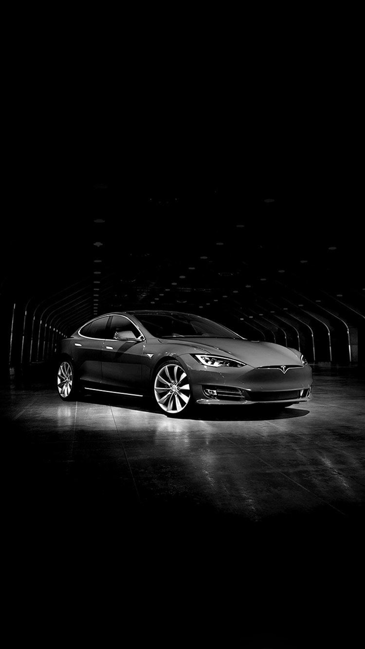 Tesla Model Concept Dark Bw Car iPhone 8 Wallpaper Free Download
