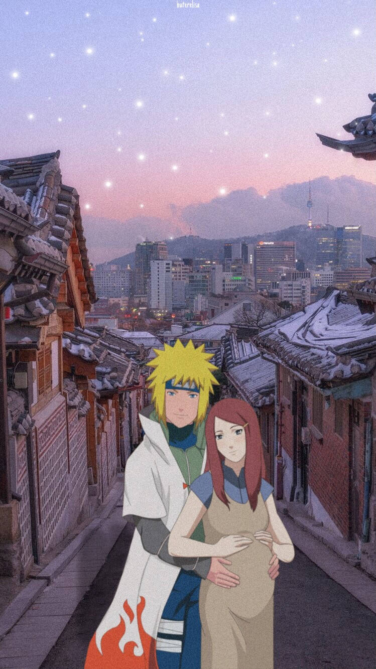 Download Minato And Pregnant Kushina Wallpaper