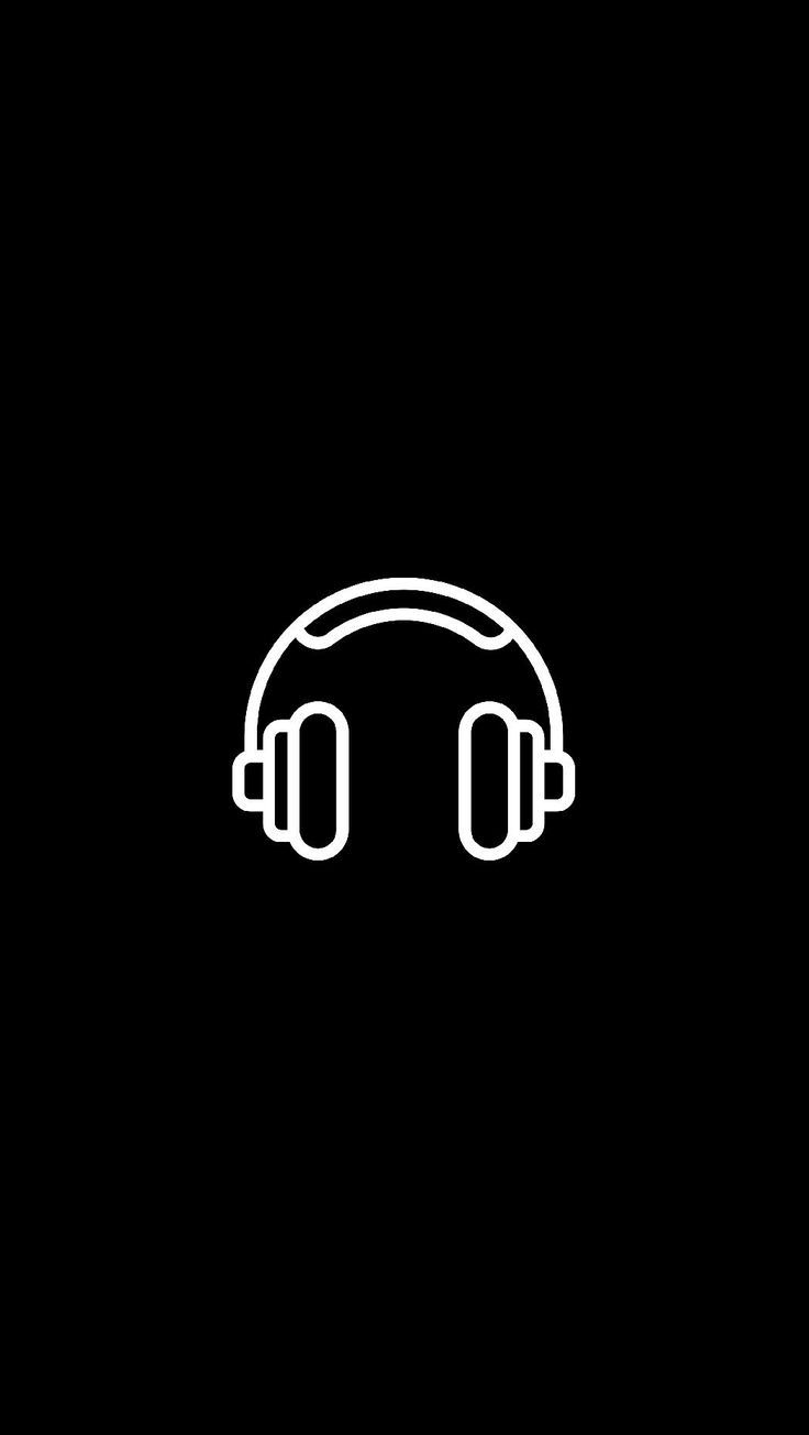 White Headphones Art on Black #music #aesthetic #headpones #wallpaper. Instagram black theme, Cute black wallpaper, Black and white instagram