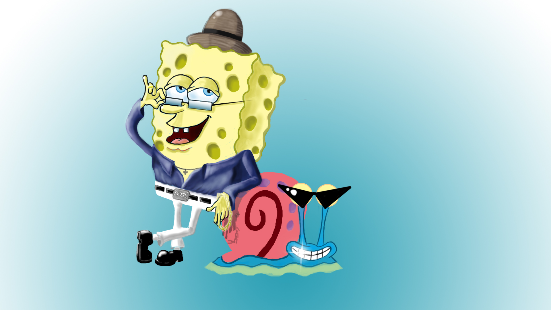 CoolBob and Gary Squarepants Wallpaper