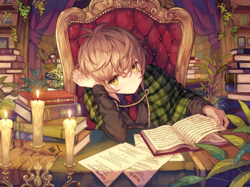 Reading book, anime girl, lazy wallpaper, HD image, picture, background, db3f74