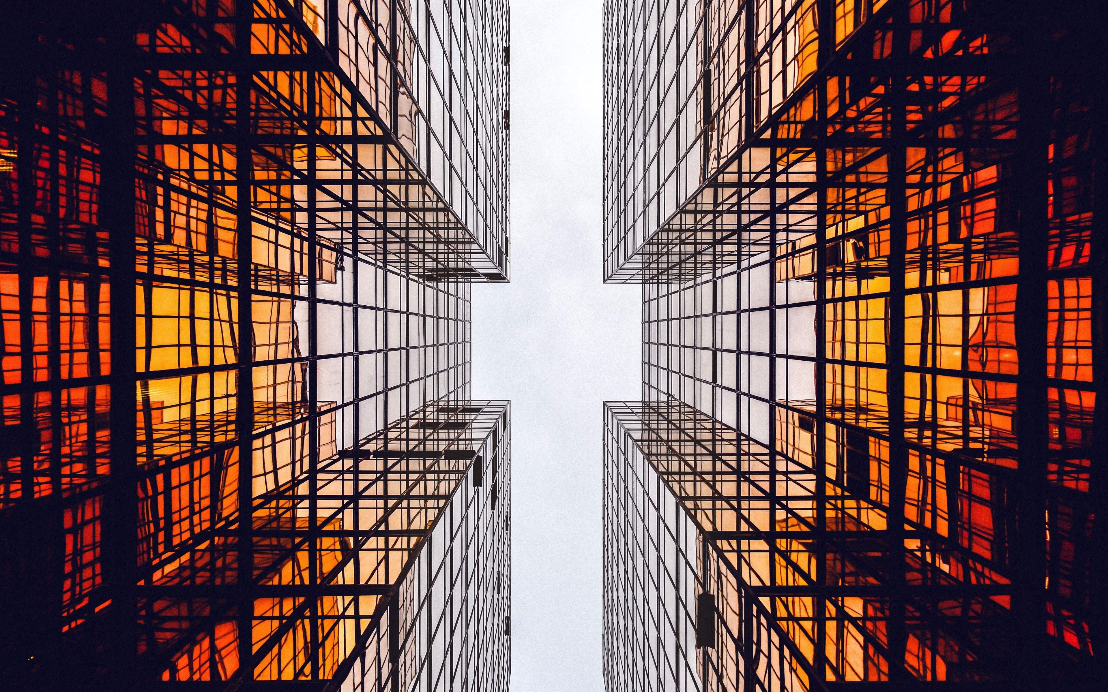 Download 3840x2400 glass building, sky, modern architecture 4k wallpaper, 4k, ultra HD 16:10 wallpaper, 3840x2400 HD image, background, 1038