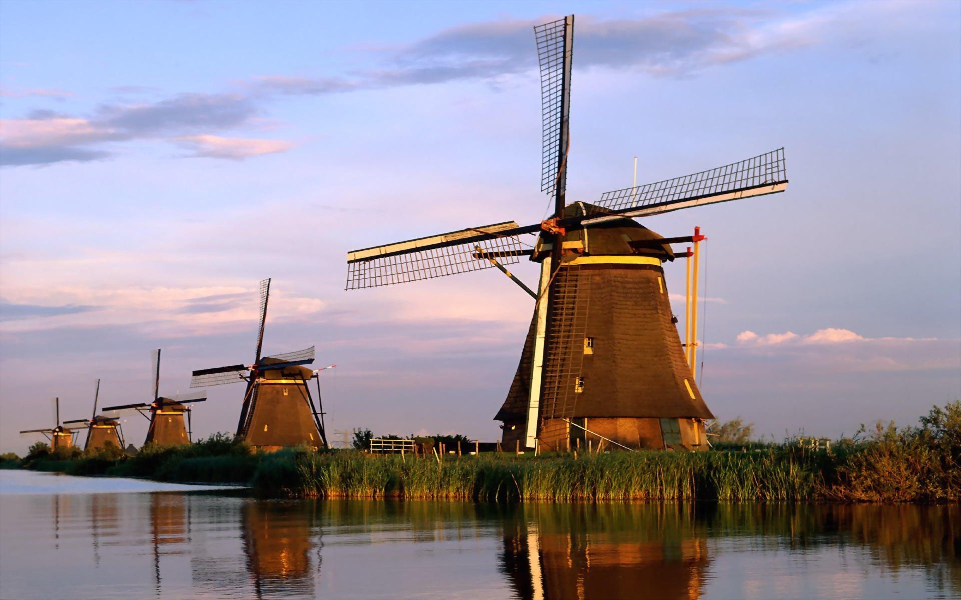 Dutch Windmills HD wallpaper