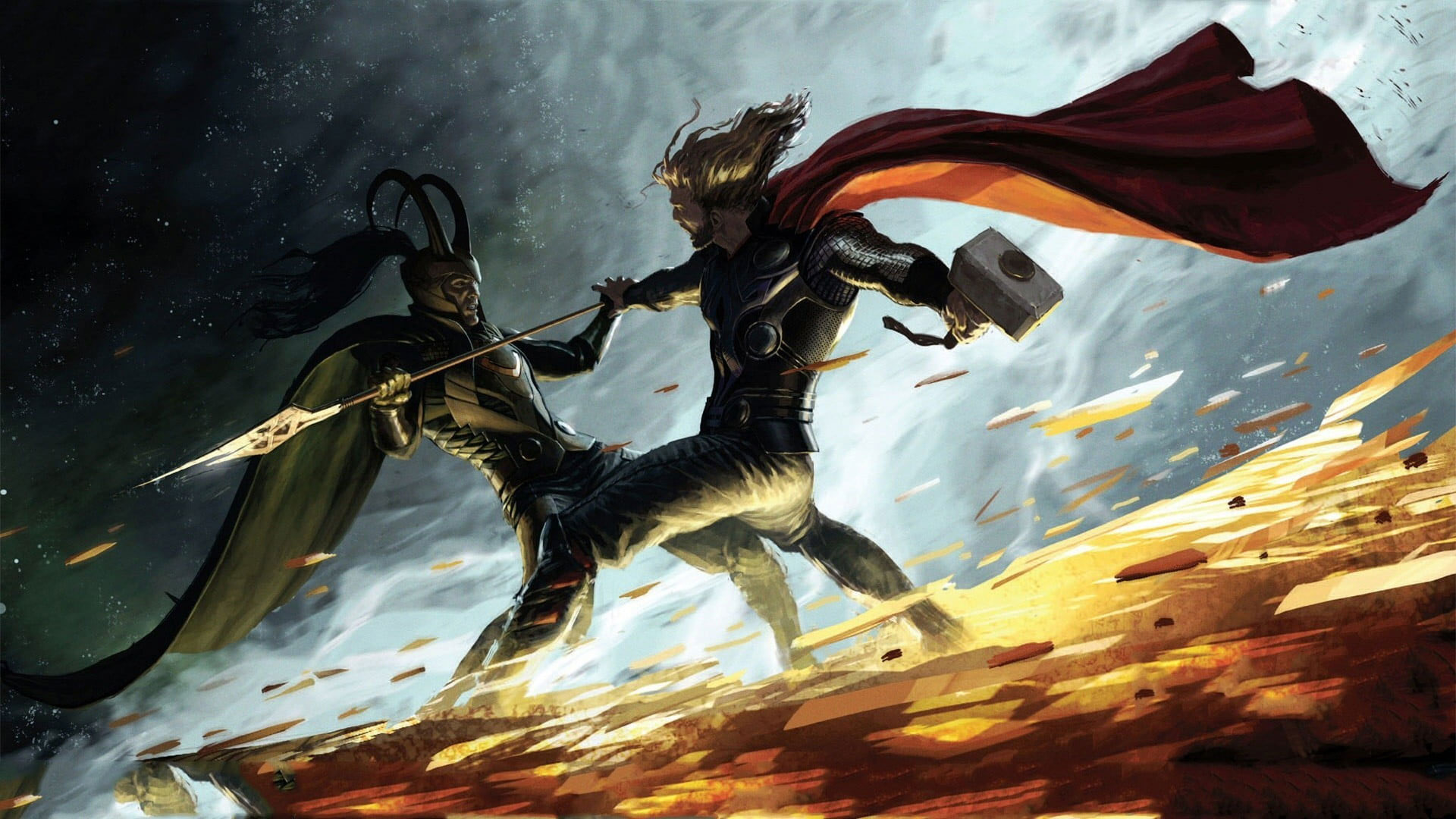 Wallpaper Marvel Thor Vs Loki Digital Wallpaper, Comics • Wallpaper For You