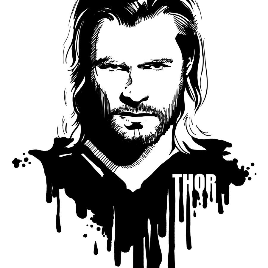 Avengers in Ink: Thor. Avengers drawings, Marvel art drawings, Thor art