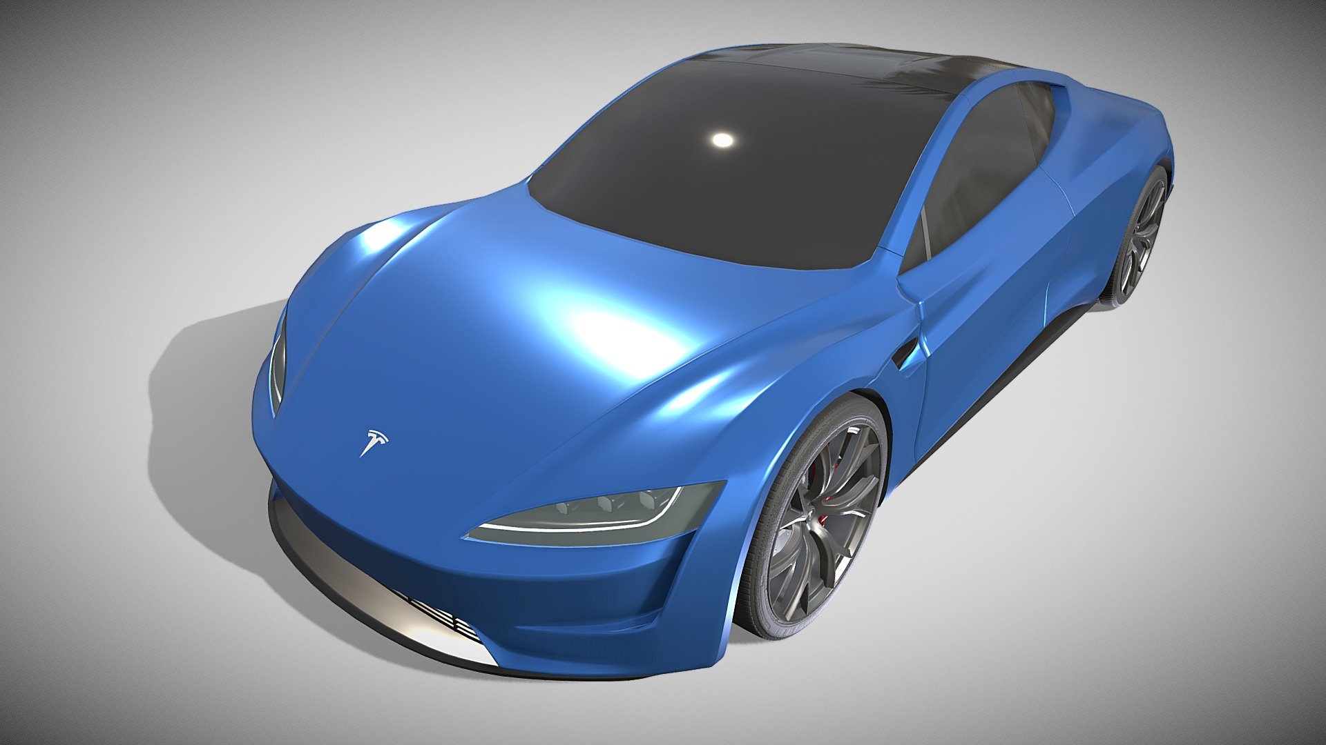 Tesla Roadster Electric Blue Royalty Free 3D model by dragosburian [827d7a1]