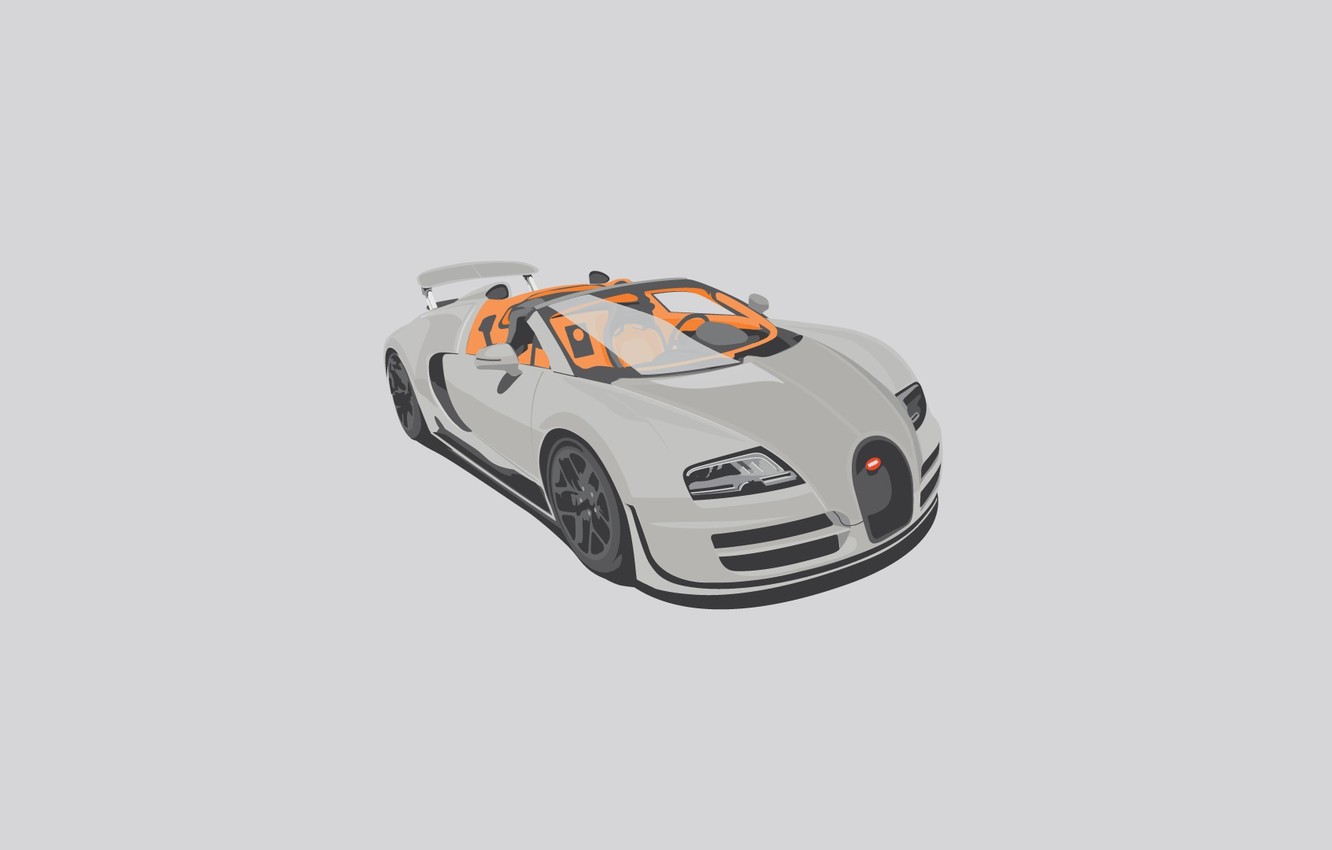 Wallpaper Bugatti, Grand, Veyron, White, Sport, Vitesse, Minimalistic image for desktop, section минимализм