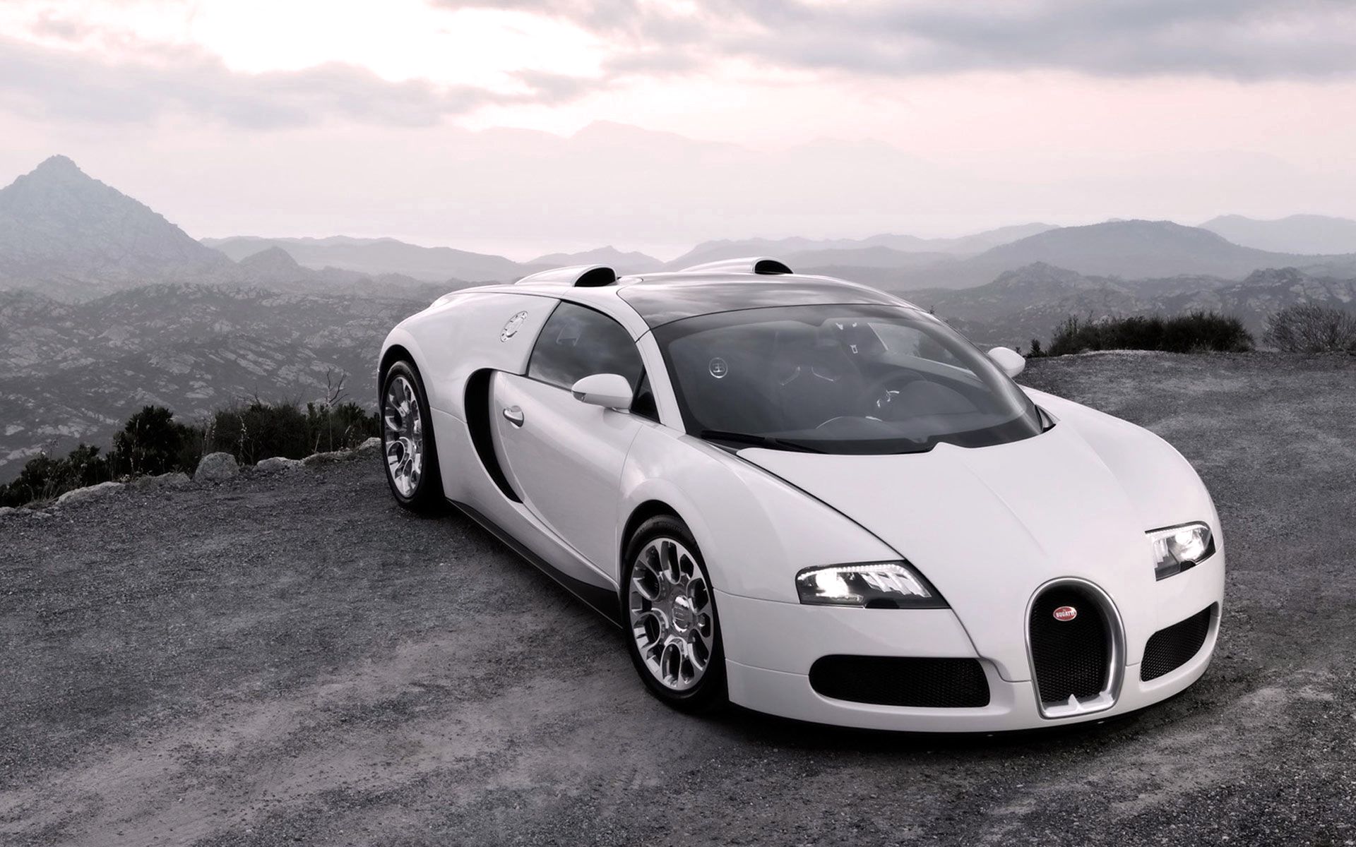 Download wallpaper 1920x1200 bugatti, veyron, cars, sport cars, white, hood, lights, suite HD background